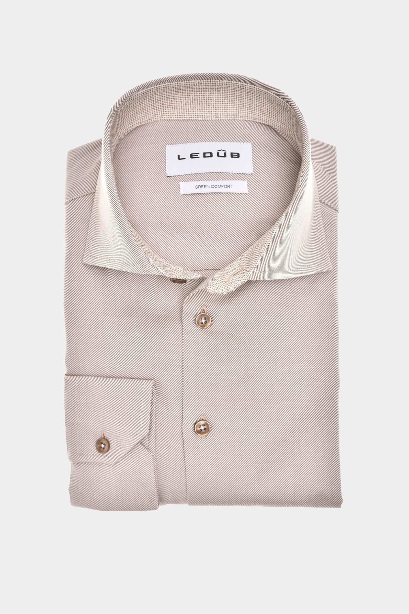 Ledub Business hemd lange mouw Beige MFN5 0143100/640-680-000