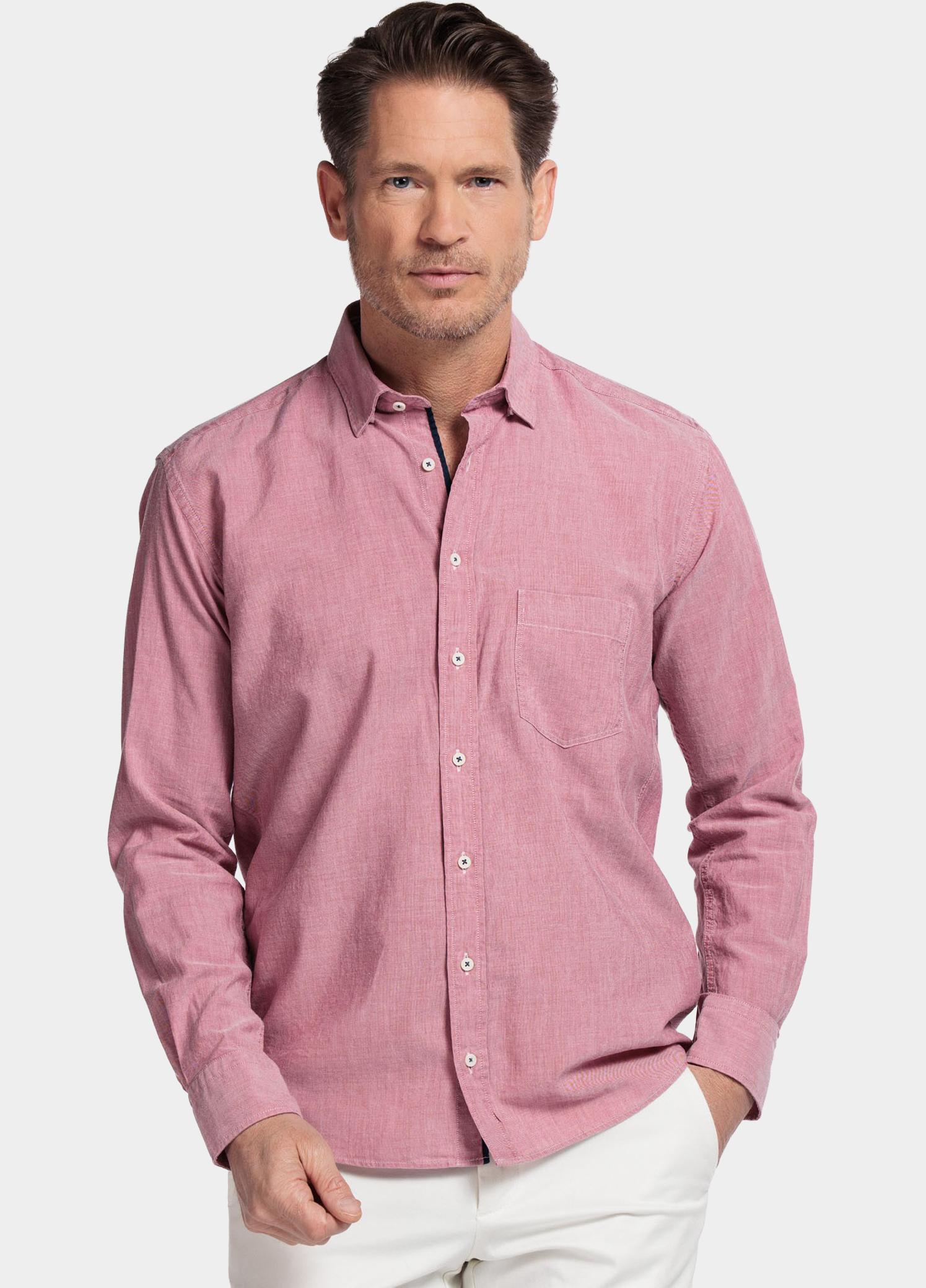 Giordano Overhemd heren Rood Verona LS button under washed 517029/30