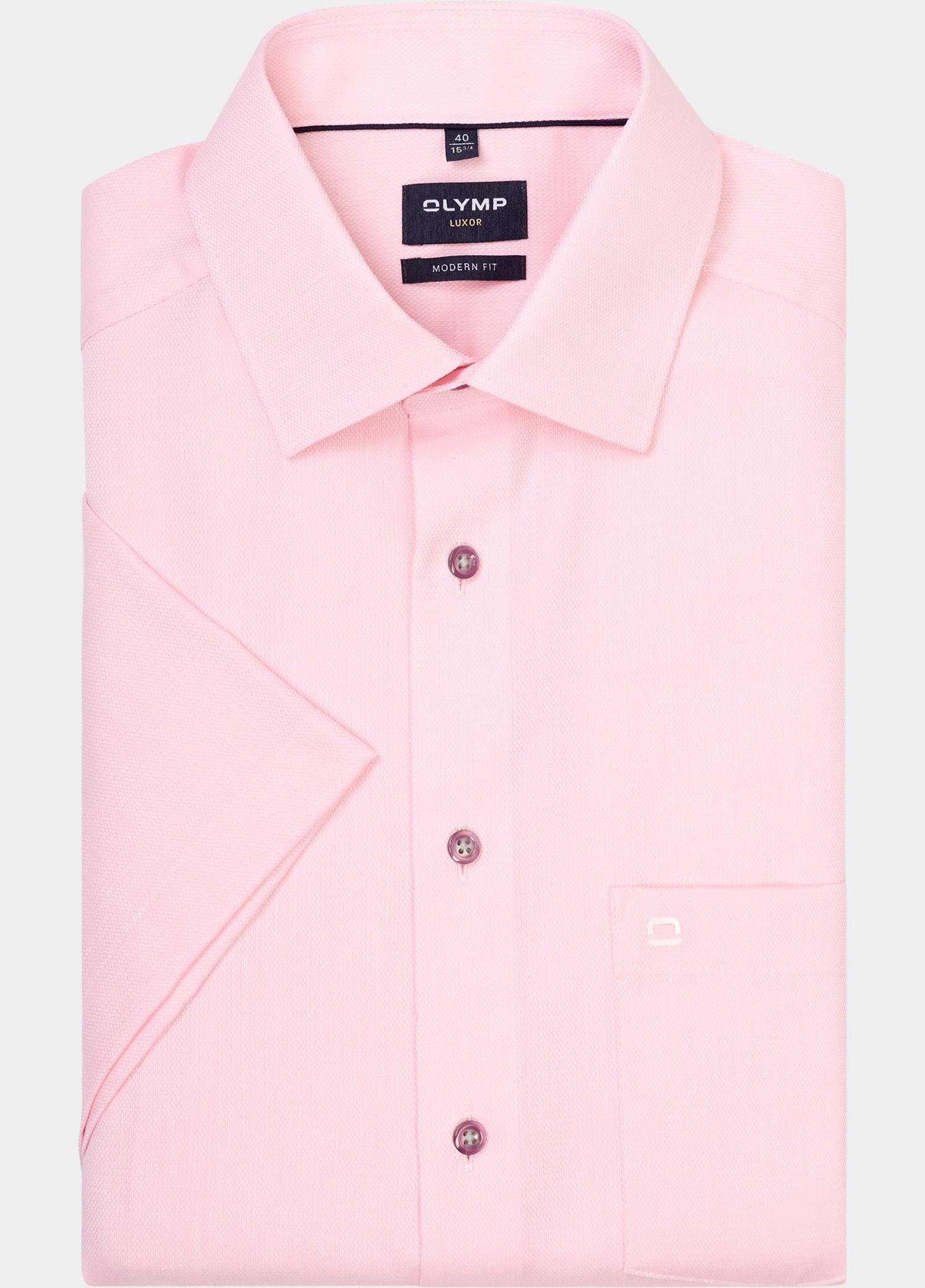 Olymp Zakelijk hemd korte mouw Roze Luxor 124612/31
