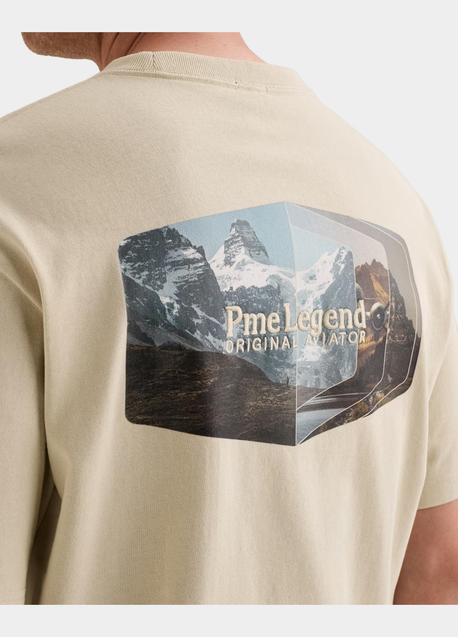 PME Legend T-shirt heren Beige Short sleeve r-neck heavy oe PTSS2608572/7013