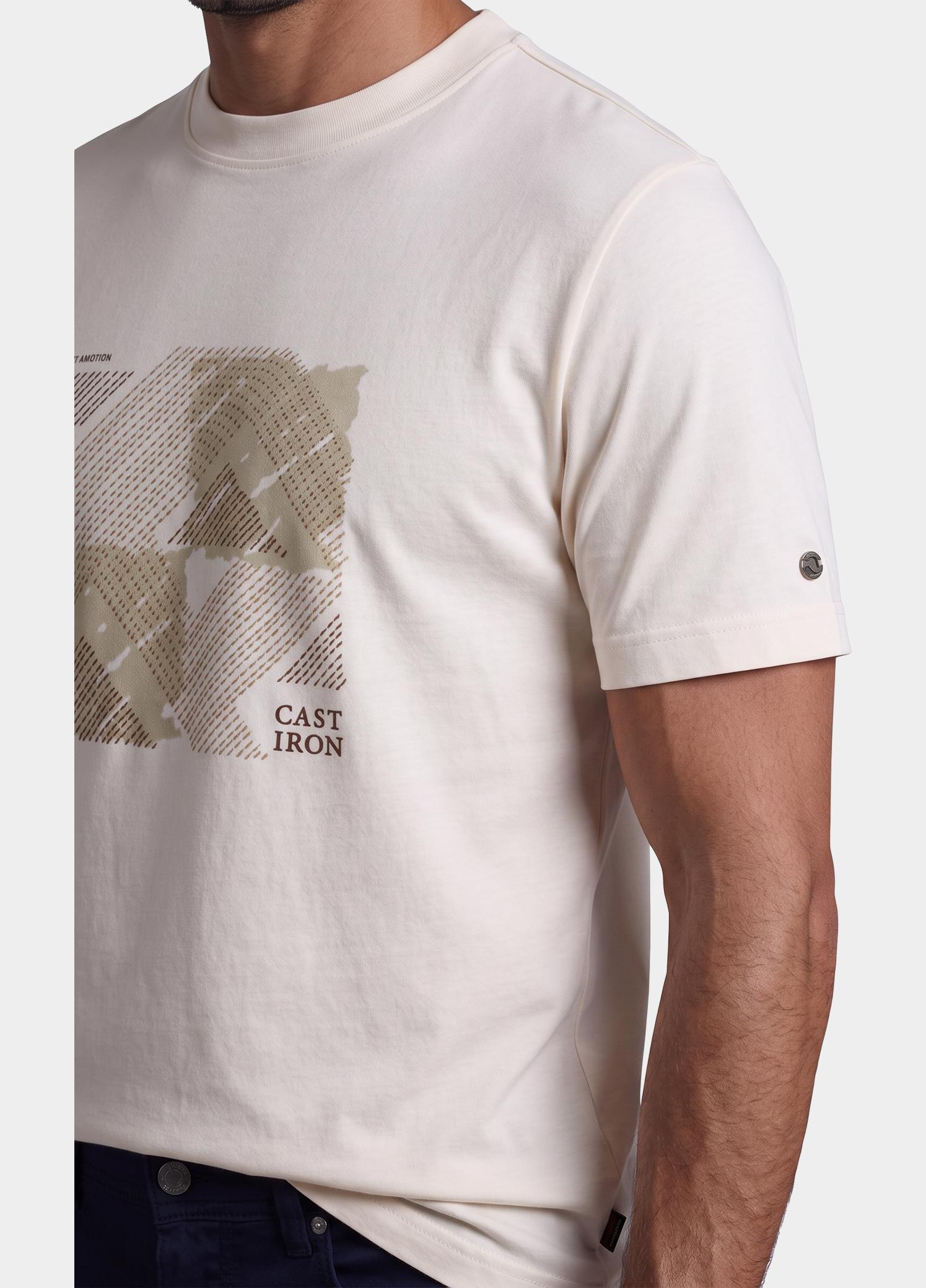 Cast Iron T-shirt heren Wit Short sleeve r-neck regular f CTSS2609563/7555