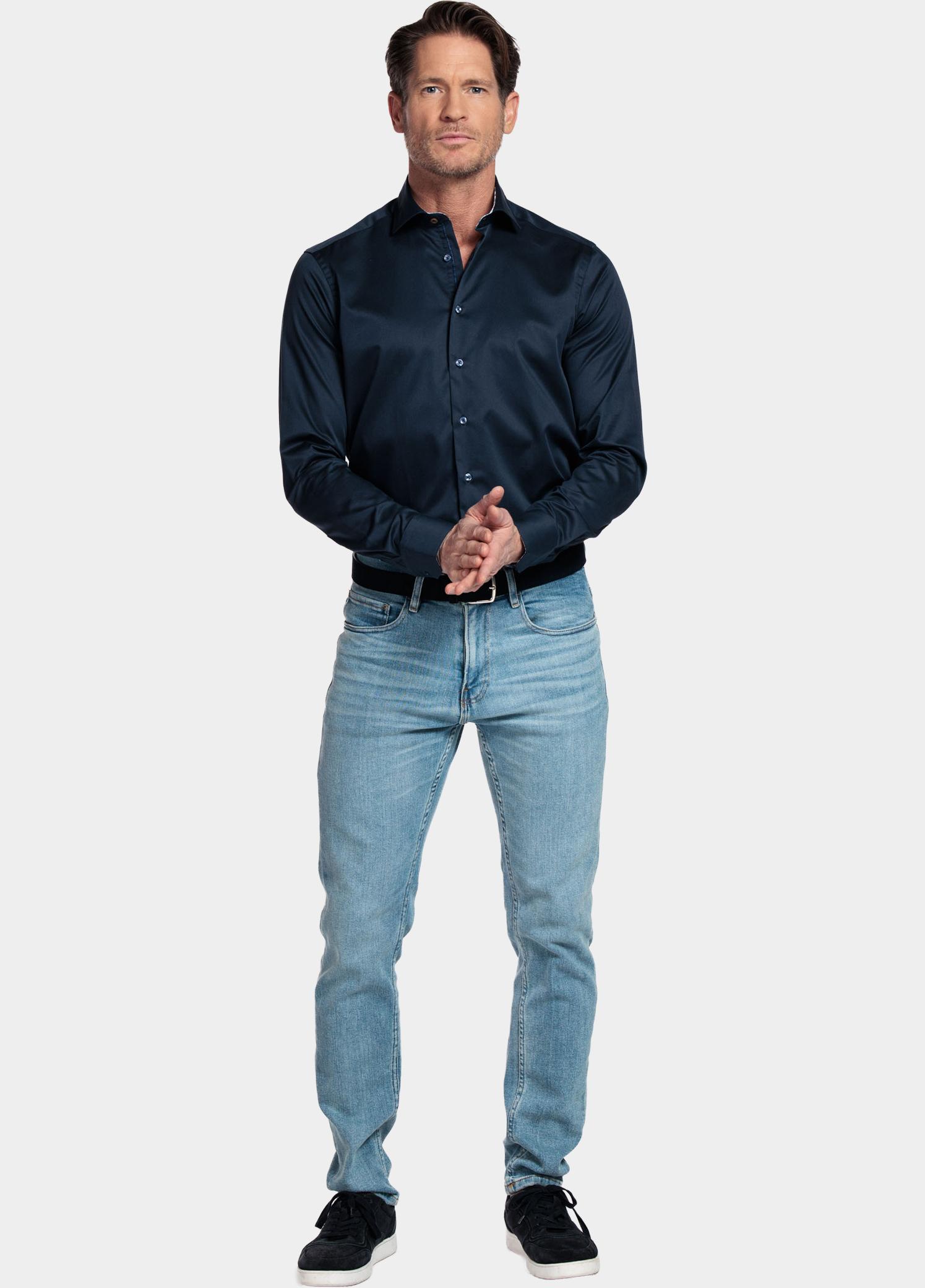 Giordano Overhemd heren Blauw Locarno Row Long Sleeve Semi 617815/60