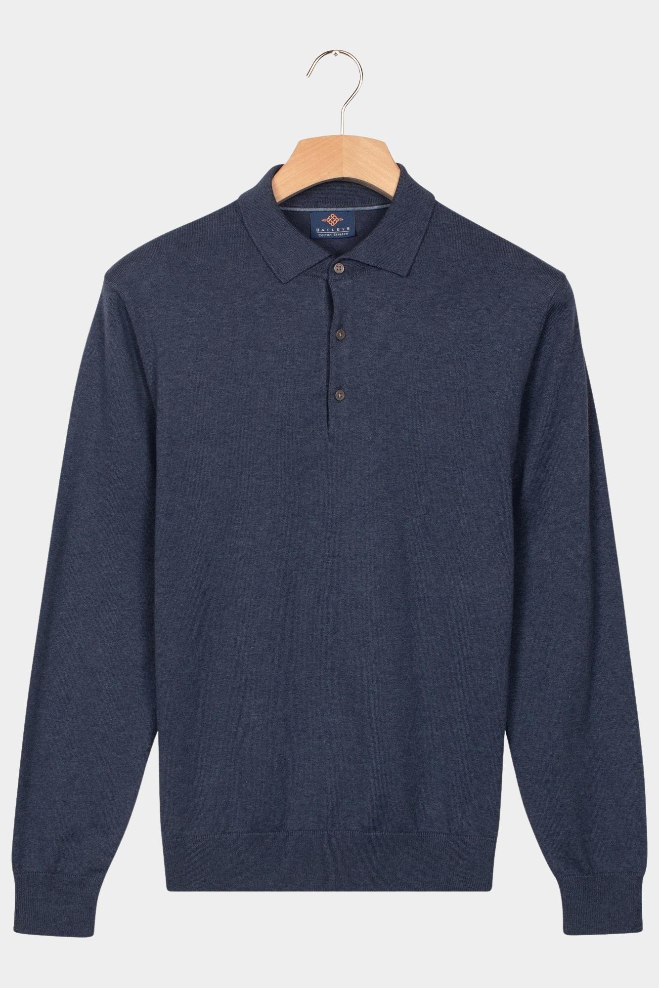 Baileys Polo lange mouw Blauw Polo Pullover Long Sleeves -p NOS8300/675