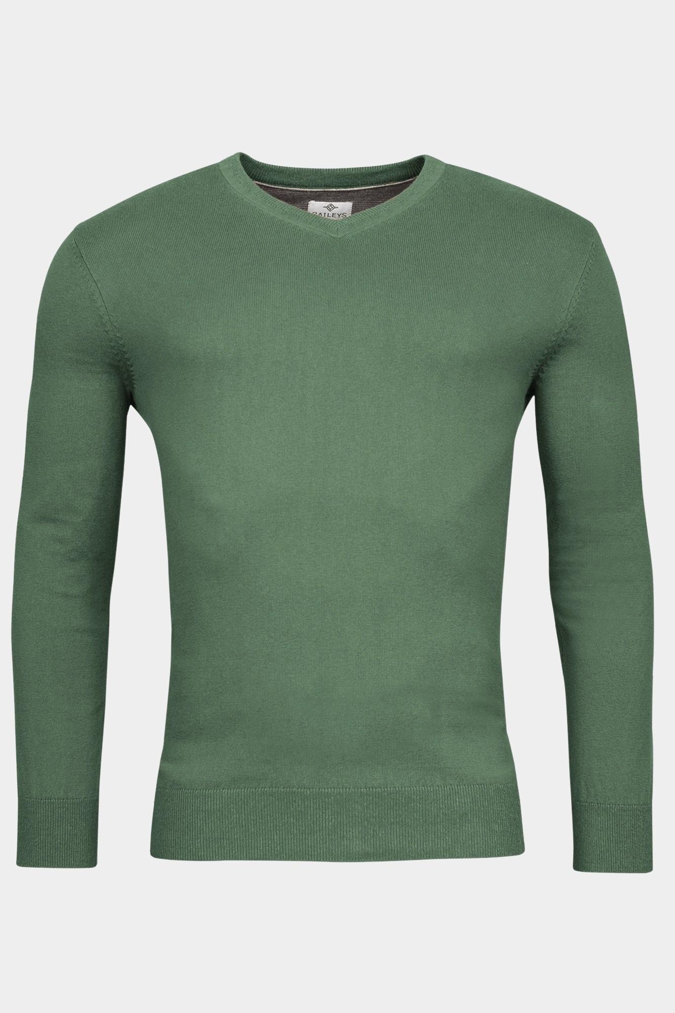 Baileys Pullover Groen V-Neck Pullover  12gg single 320081/786