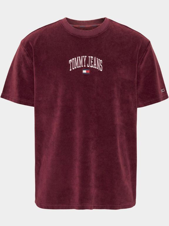 Tommy Jeans T-shirt korte mouw Rood TJM clsc collegiate velour tee DM0DM15049/VLP
