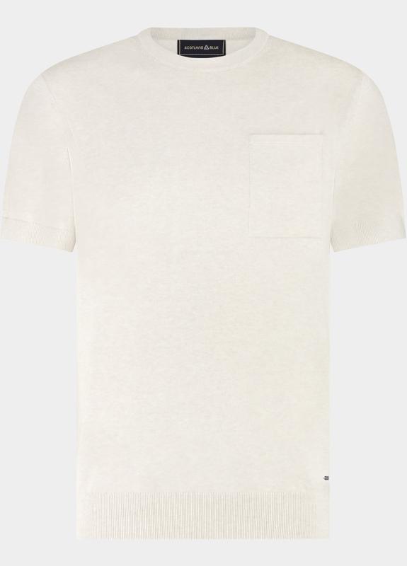 Scotland Blue T-shirt heren Grijs Yvan Knitted T-shirt Ss SPE26106YV09SB/2501