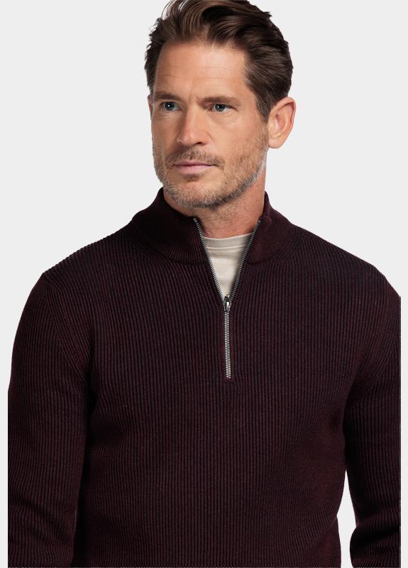 Baileys Half Zip Paars Pullover 1/2 zip  Plated Rib 528419/495