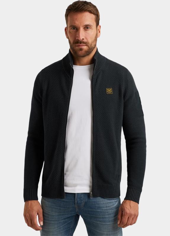 PME Legend Vest Blauw Zip jacket cotton structure k PKC2511363/5282