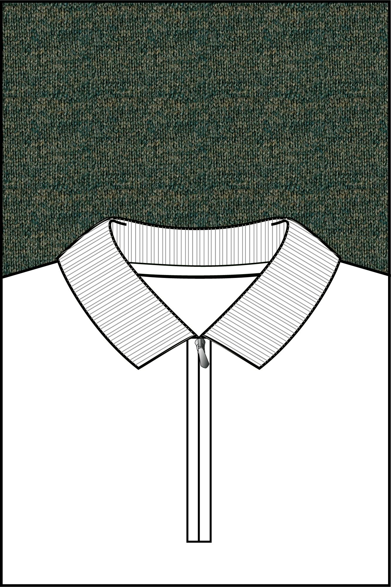 Baileys Half Zip Groen Pullover Polo Collar 1/2 Zip 520060/73