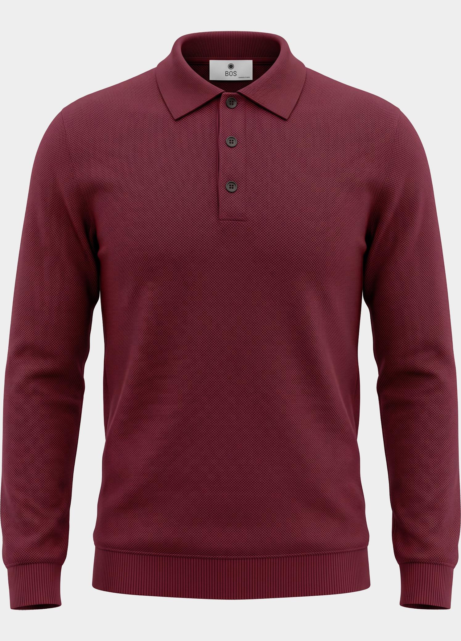Bos Polo lange mouwen heren Rood  3018900/705