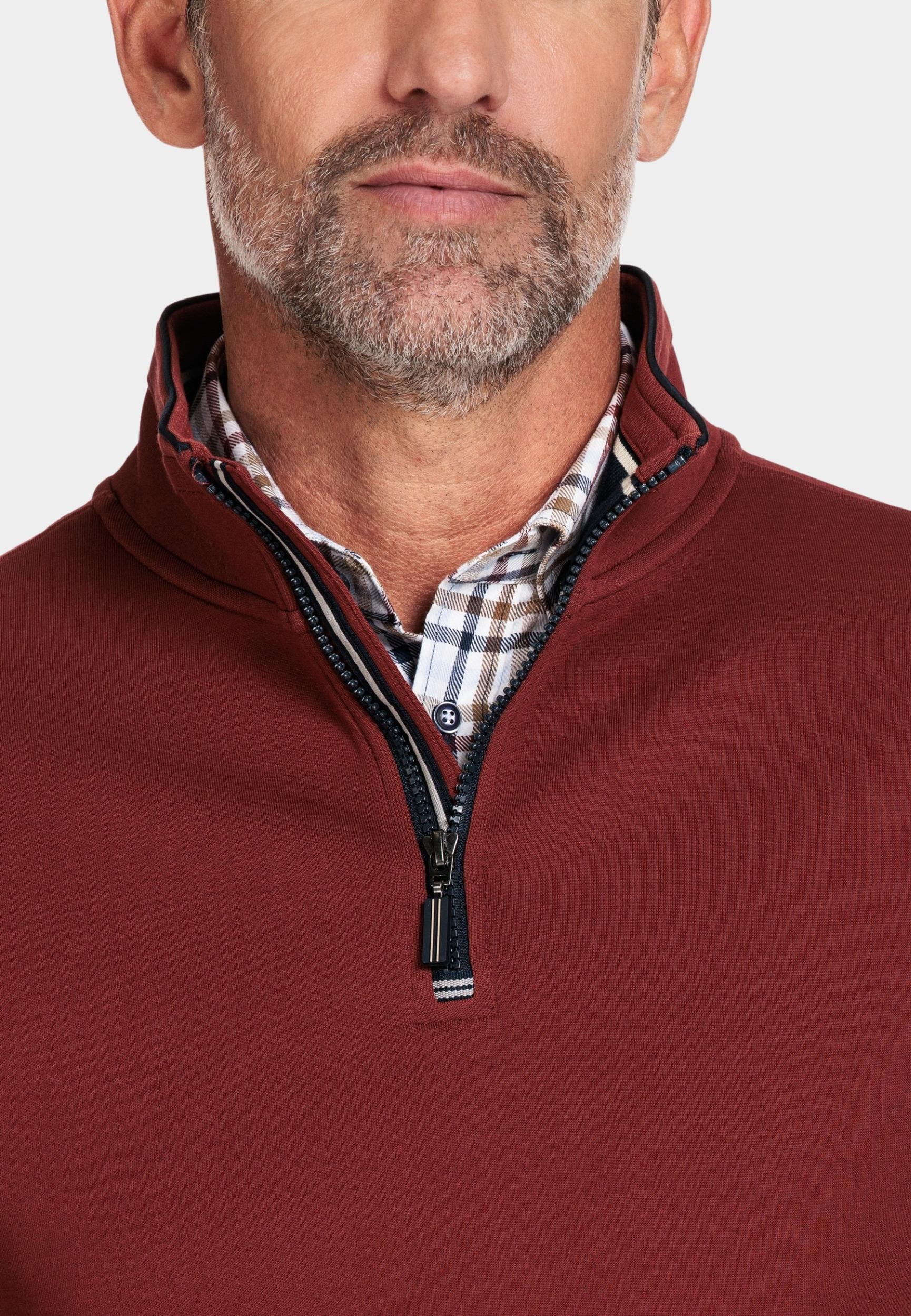 Baileys Half Zip Rood Sweatshirt 1/2 Zip  double fa 323183/38
