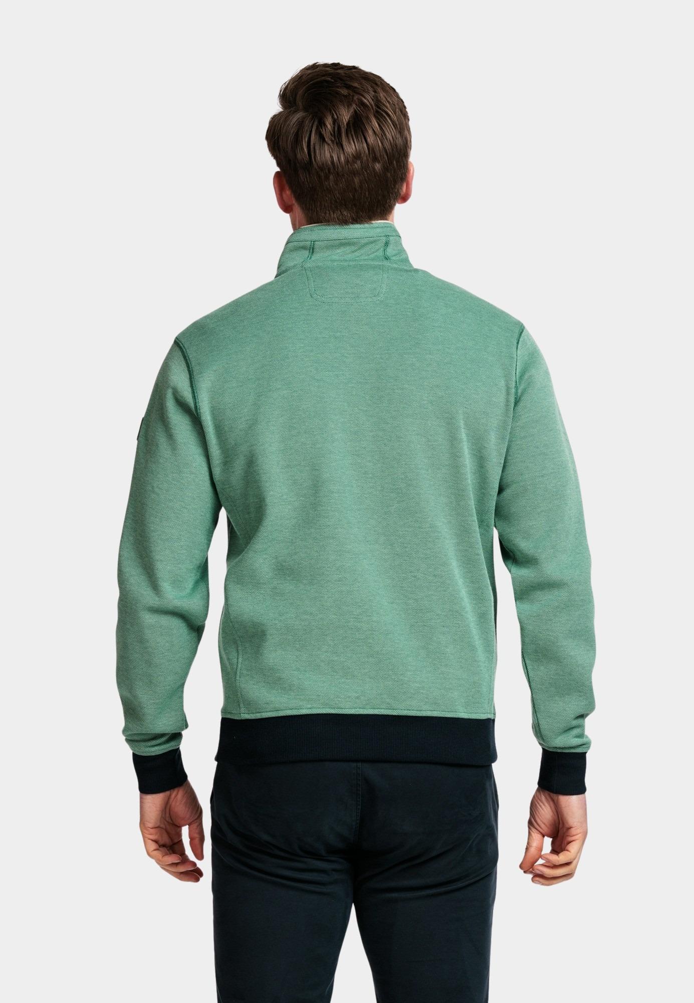 Baileys Sweater Groen Sweat Cardigan 1/2 zip 2-tone 413130/74