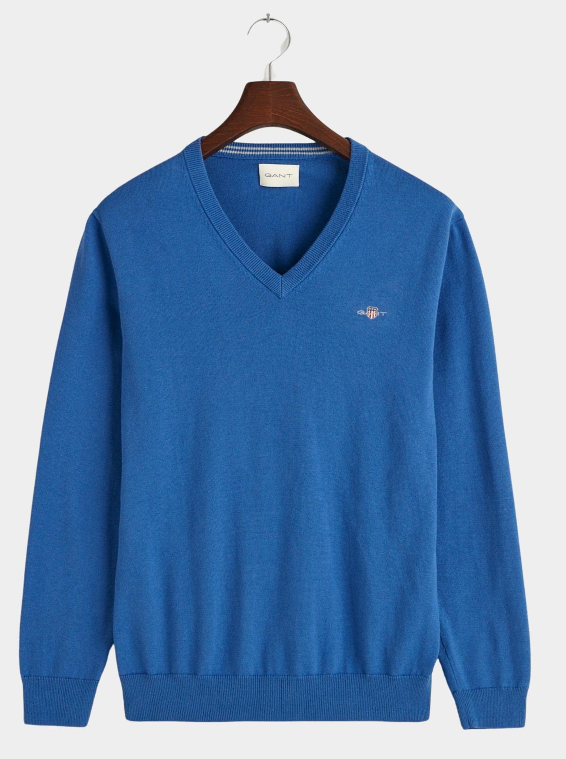 Gant Pullover Blauw Classic Cotton V-Neck 8030562/407