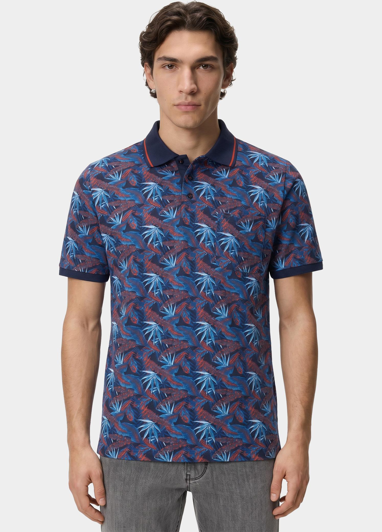 Redmond Polo heren Blauw Polo Shirt Jersey Print 251920900/100