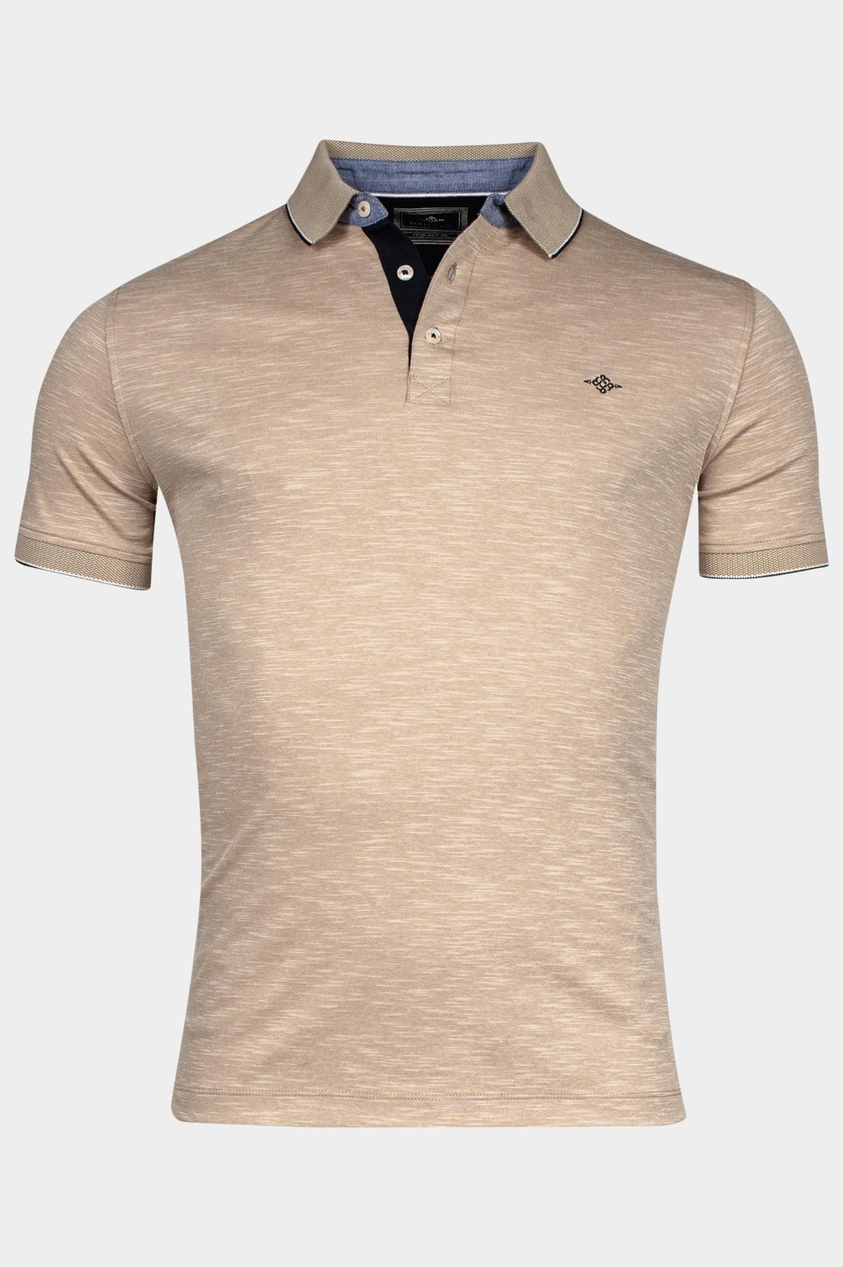 Baileys Polo korte mouw Beige Poloshirt 2-tone slub interloc 415212/83