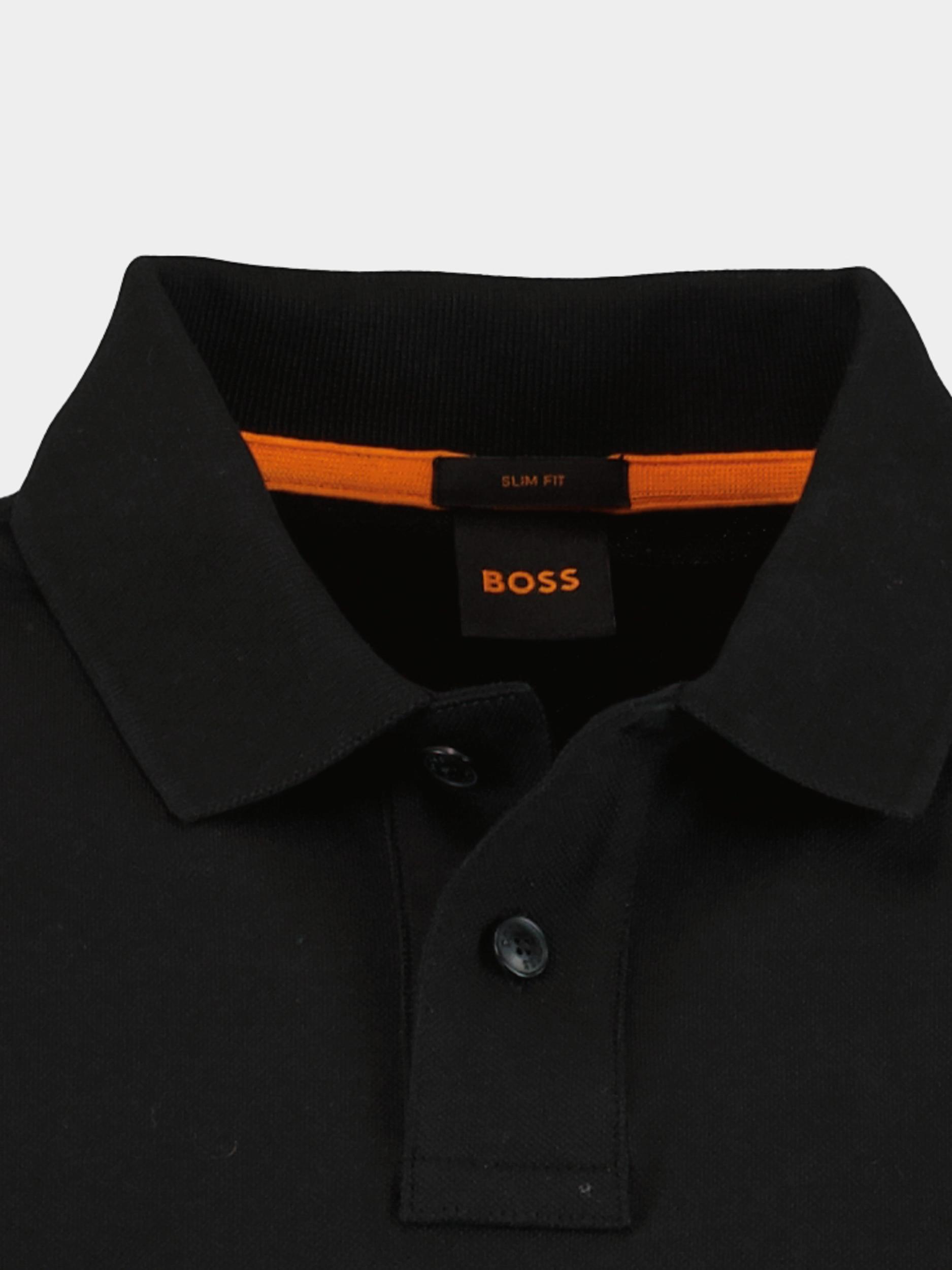 BOSS Orange Polo lange mouw Zwart Passerby 10256683 01 50507704/001