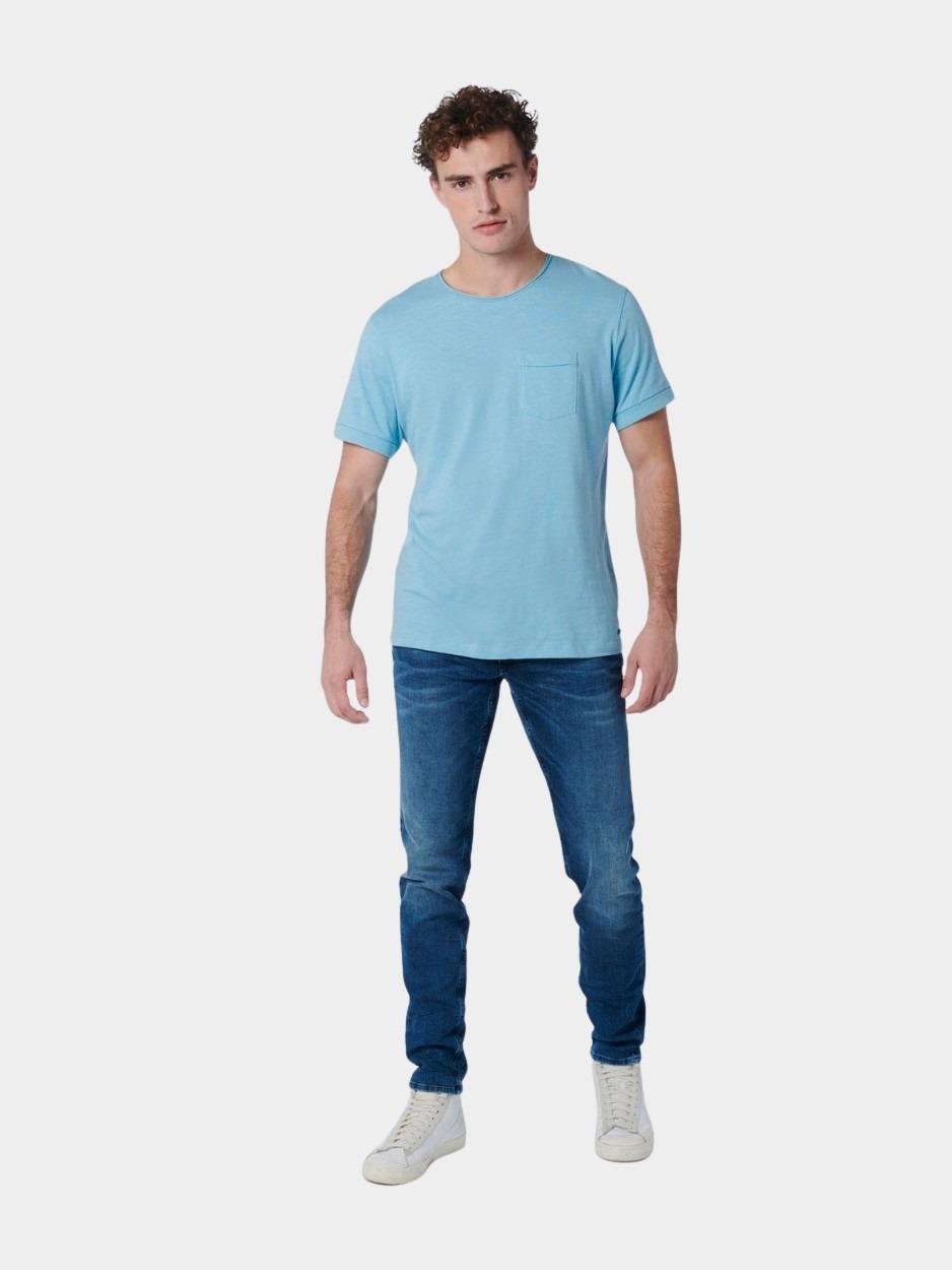 No Excess T-shirt korte mouw Blauw T-Shirt Crewneck Slub Respons 19340202SN/128