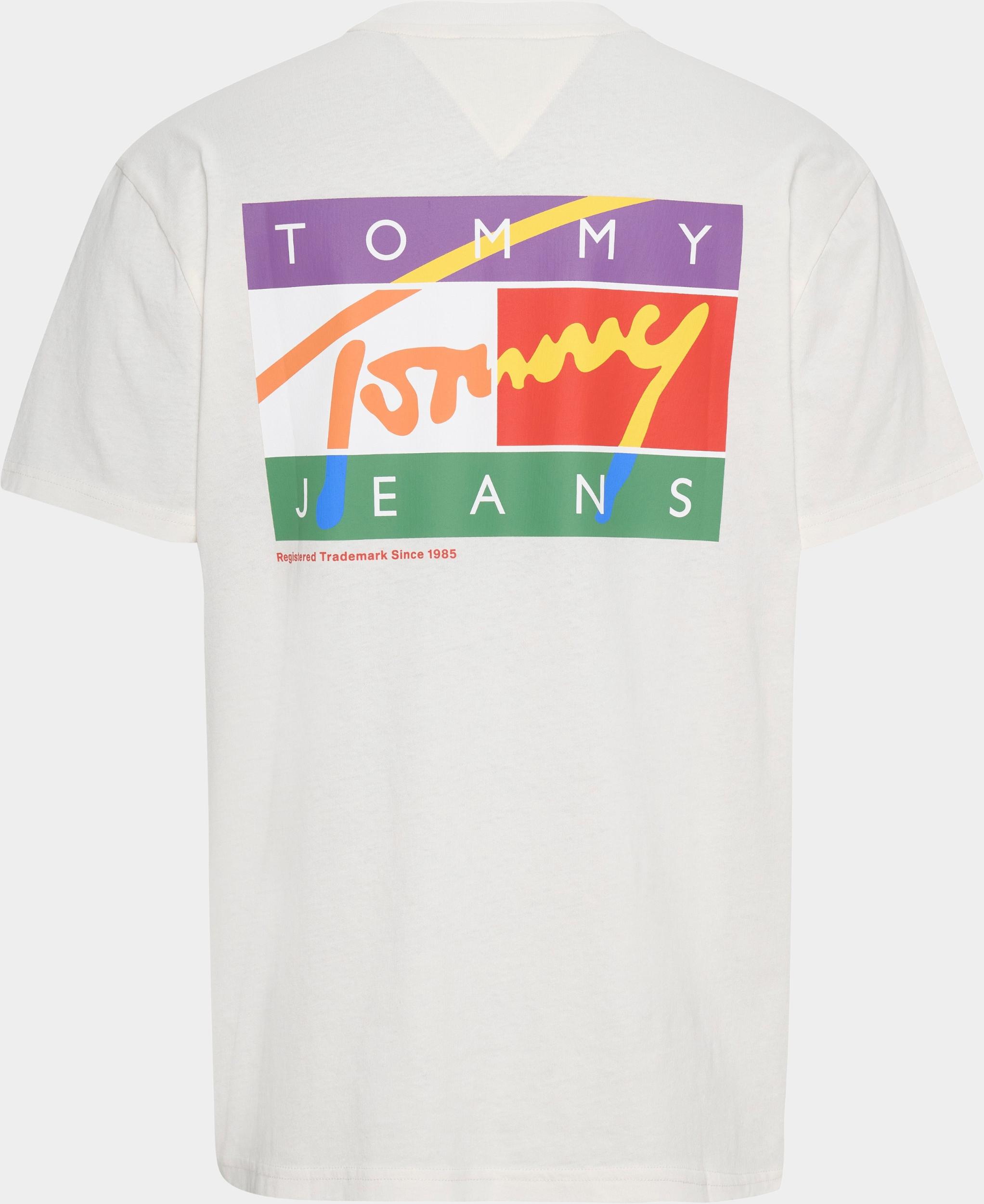 Tommy Jeans T-shirt korte mouw Wit TJM CLSC signature pop flag te DM0DM16827/YBH