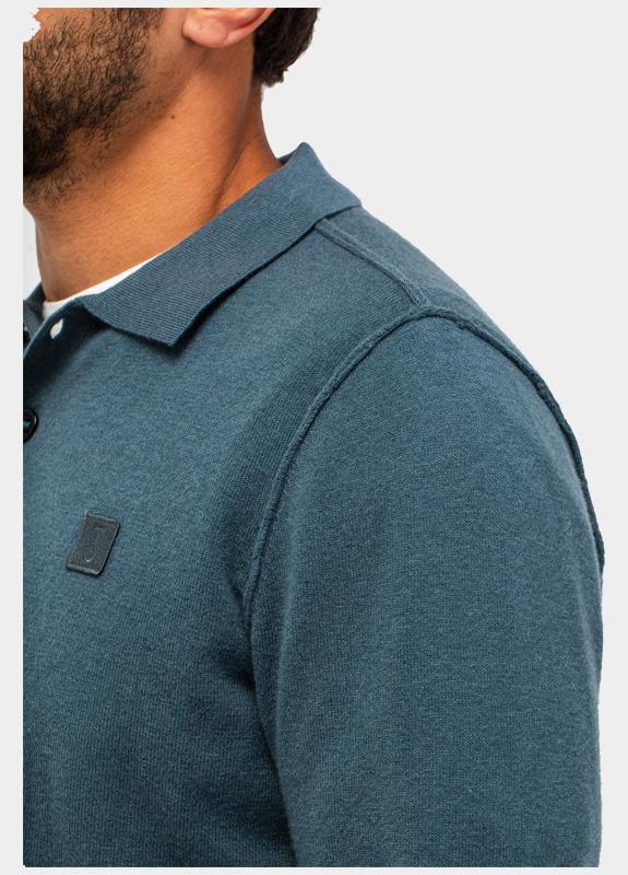 Butcher of Blue Polo lange mouw Blauw Clifden Polo M2126015/817