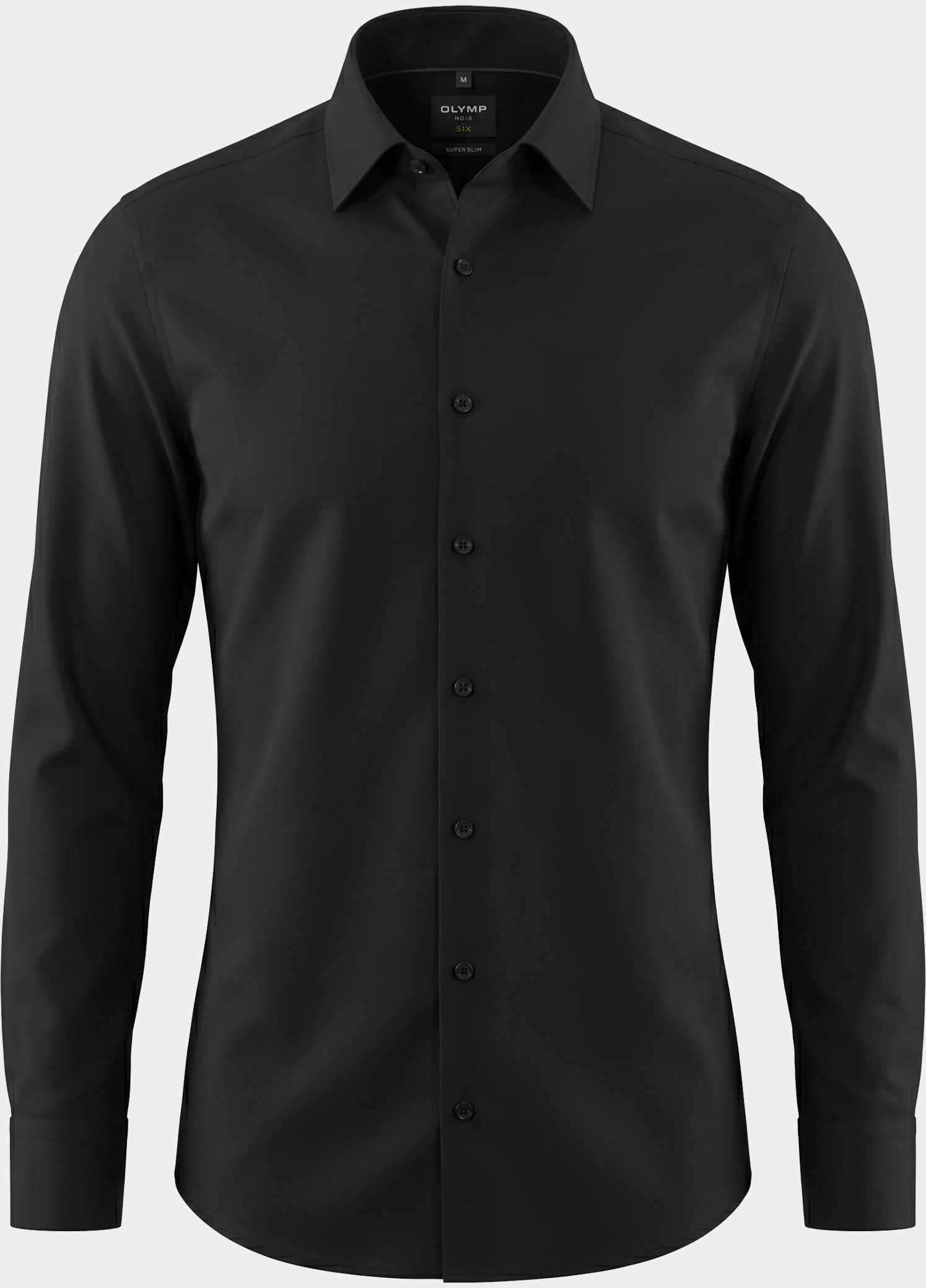 Olymp Business hemd lange mouw Zwart Level 6 - extra slim fit 046664/68