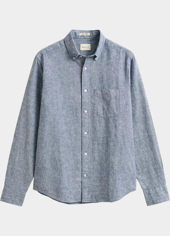 Gant Overhemd heren Blauw Overoverhemd van linnenmix 3250082/442