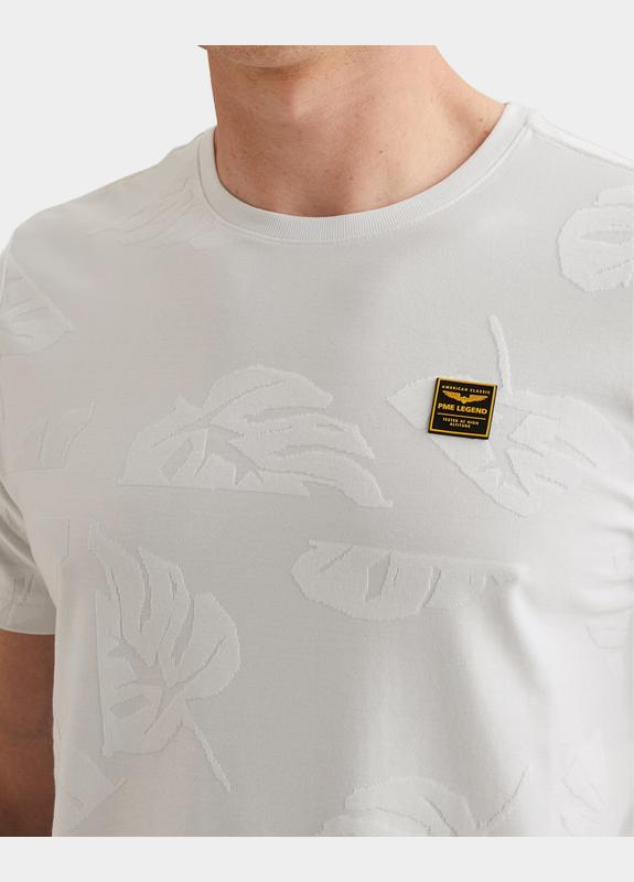 PME Legend T-shirt korte mouw Beige Short sleeve r-neck jacquard PTSS2605591/7001