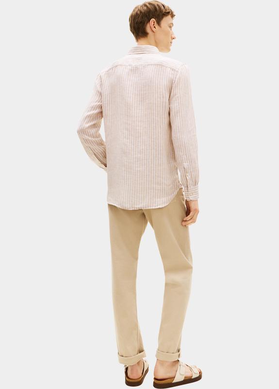 Tommy Hilfiger Casual hemd lange mouw Bruin LINEN BENGAL STRIPE RF SHIRT MW0MW42400/0BK