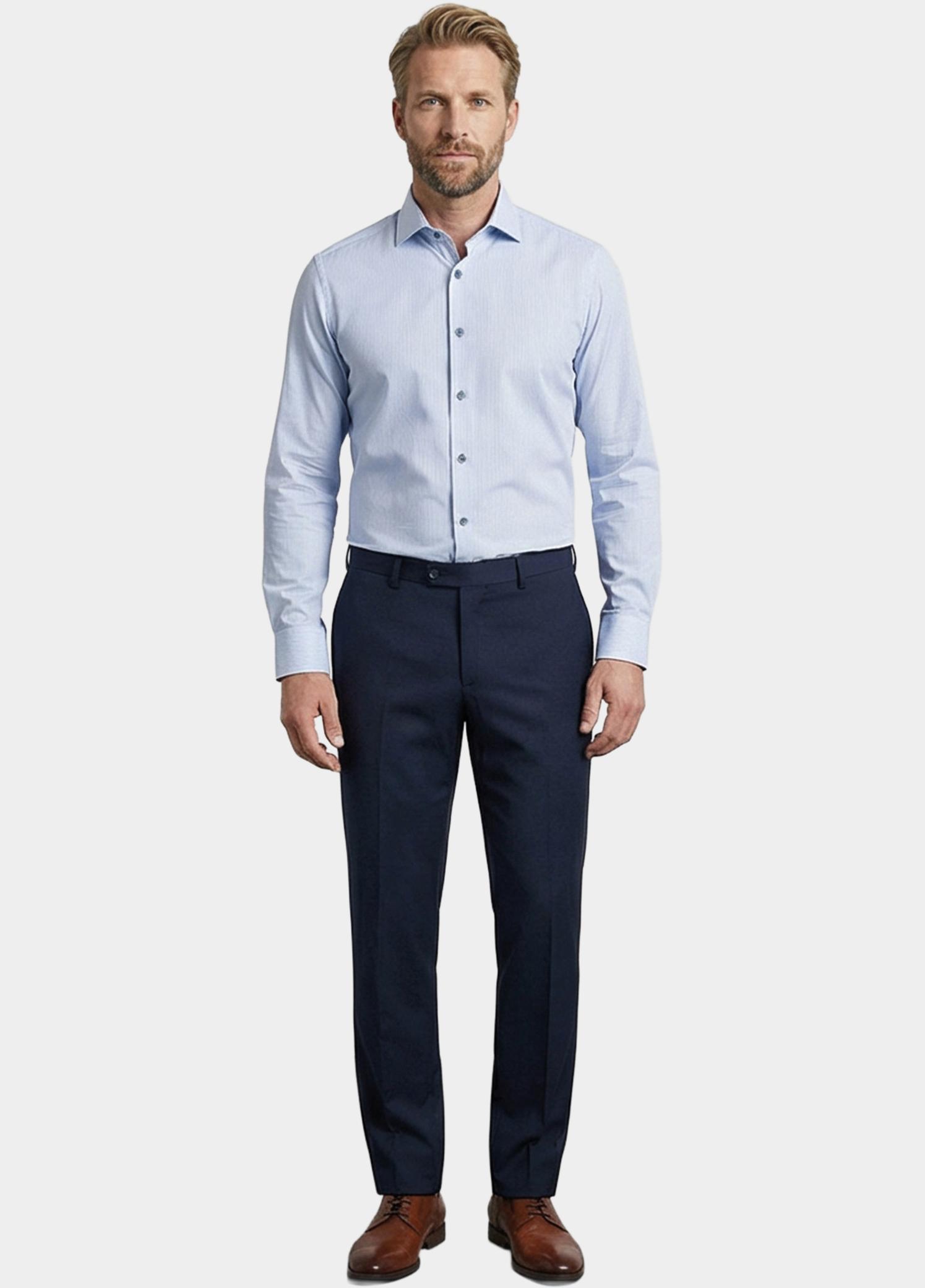 Giordano Overhemd heren Blauw Maggiore Long Sleeve Semi Cut 617851/62