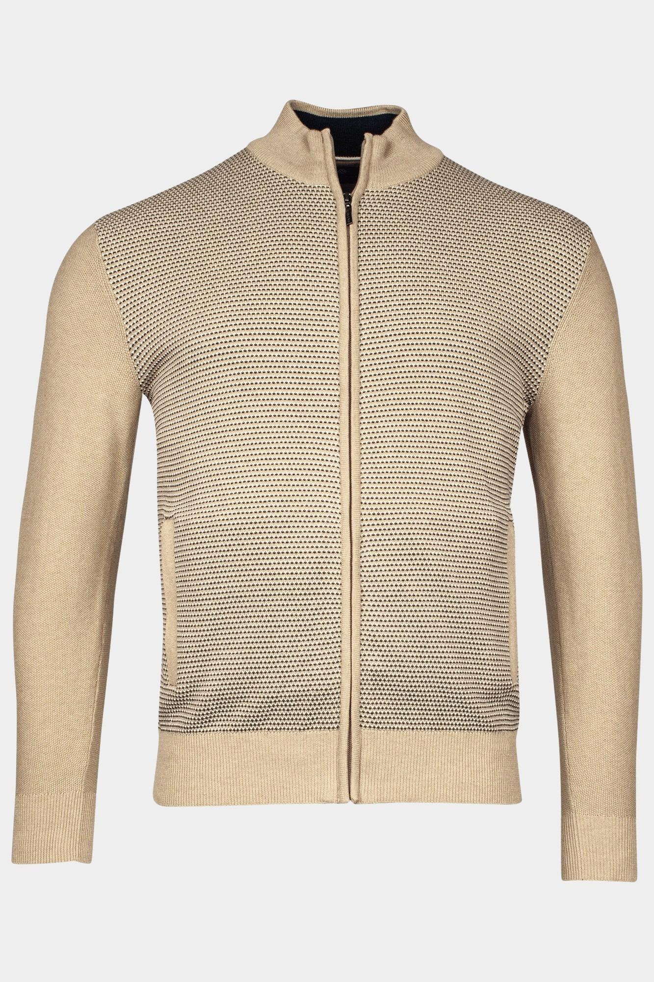 Baileys Vest Beige Cardigan Zip 12gg structure k 512061/825