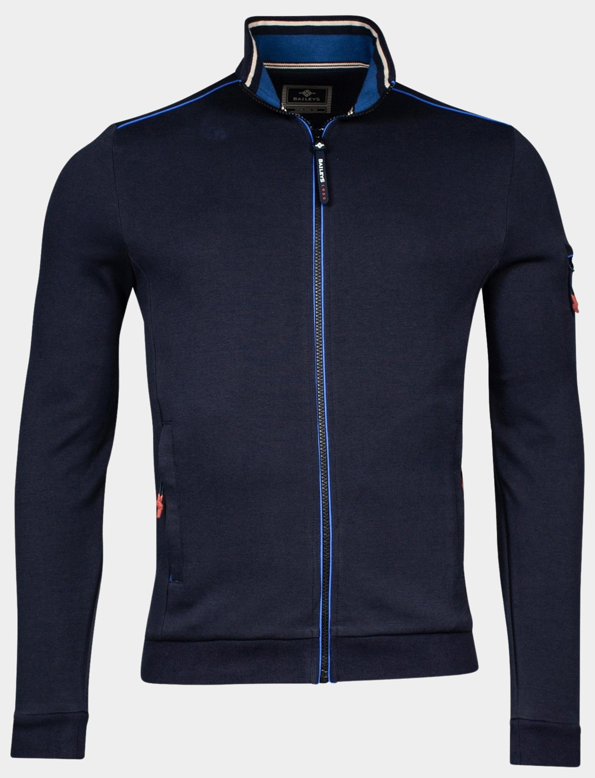 Baileys Vest Blauw Sweat Cardigan Zip Double face 412201/60