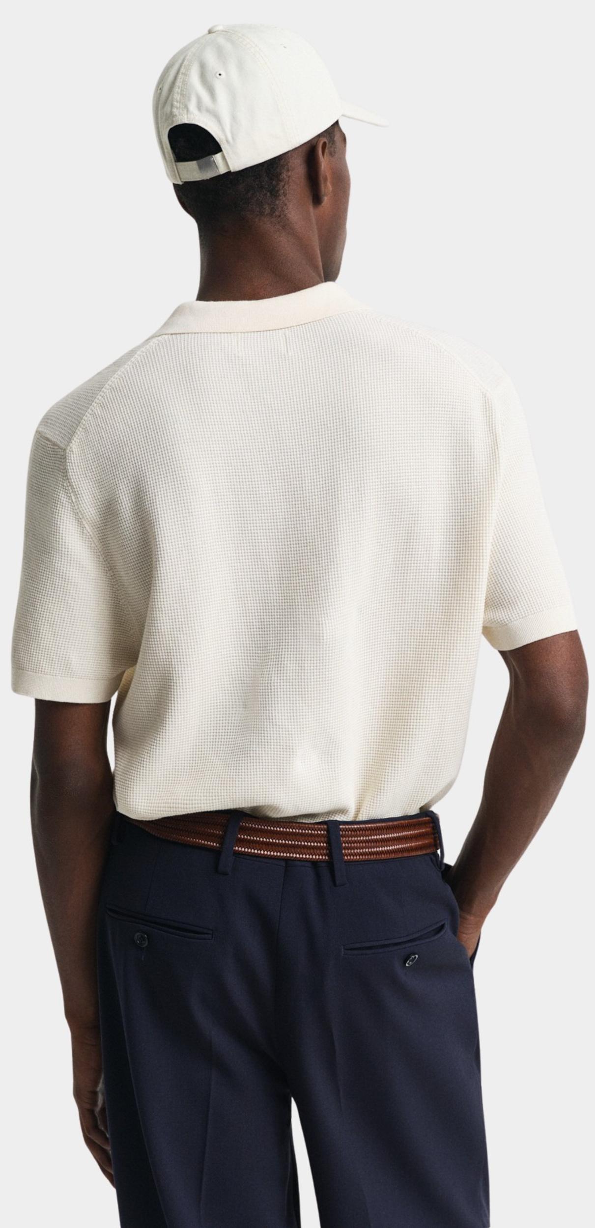 Gant Polo korte mouw Beige MICRO TEXTURED COTTON SS POLO 8030242/130