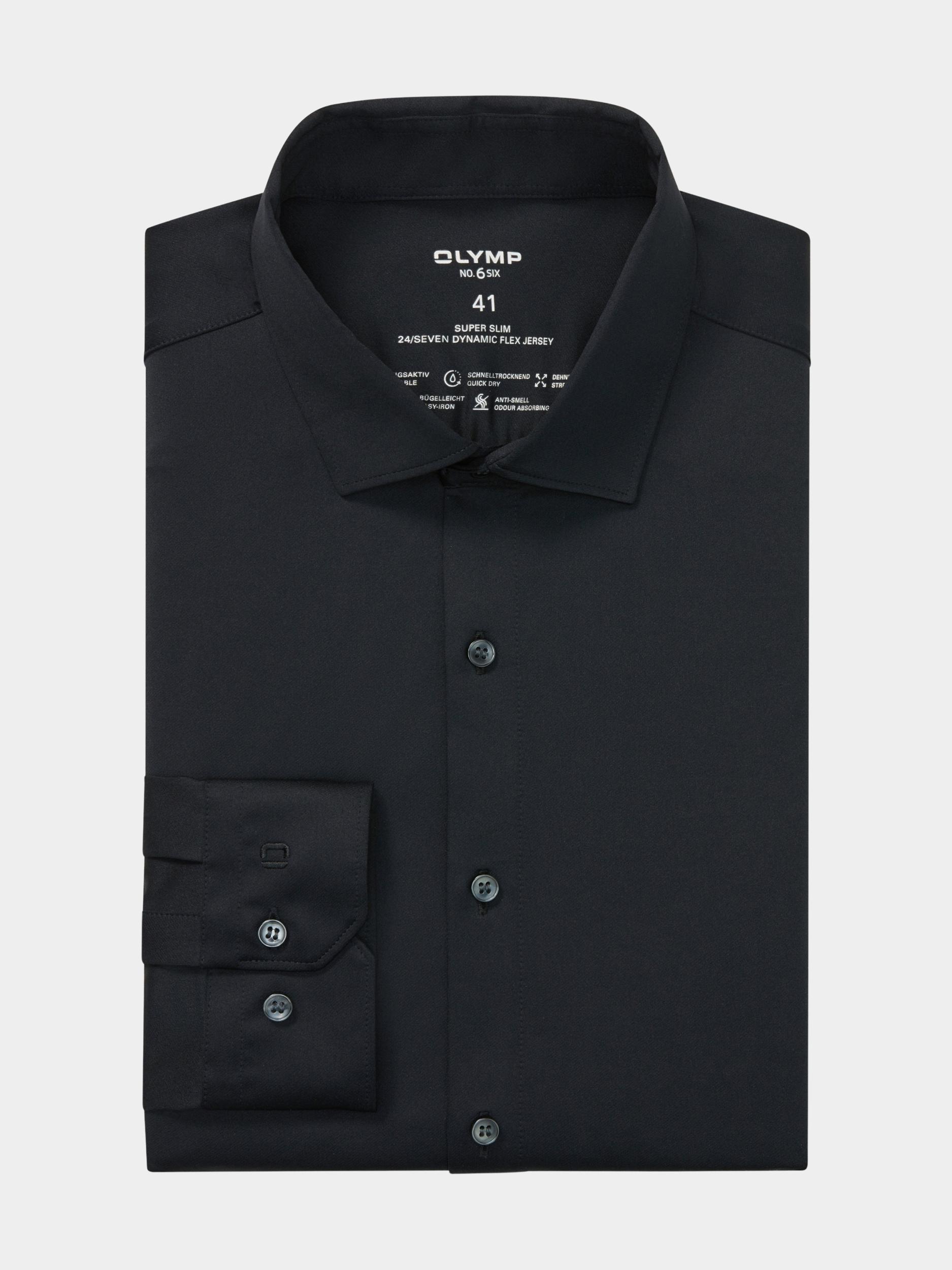 Olymp Business hemd lange mouw Zwart 24/7 No. Six 258484/68