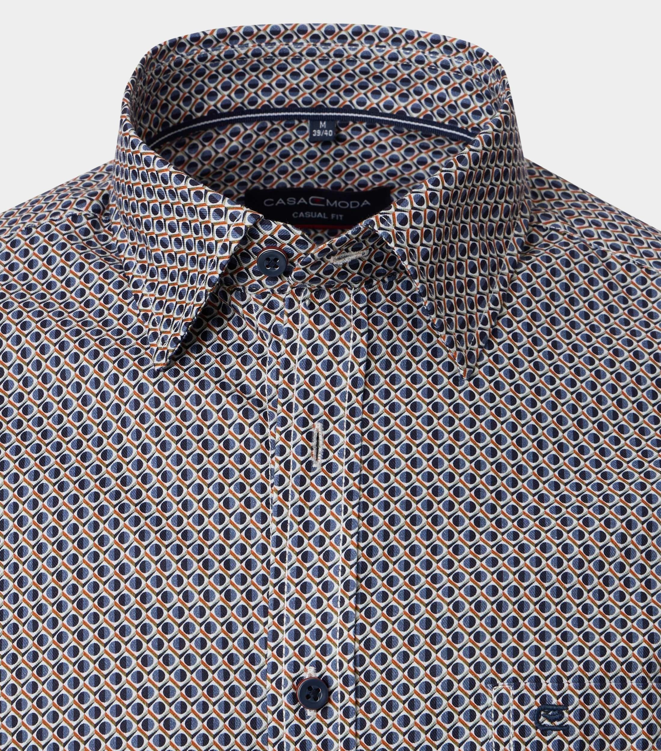 Casamoda Casual hemd lange mouw Blauw Kent Casual Fit 444303900/100