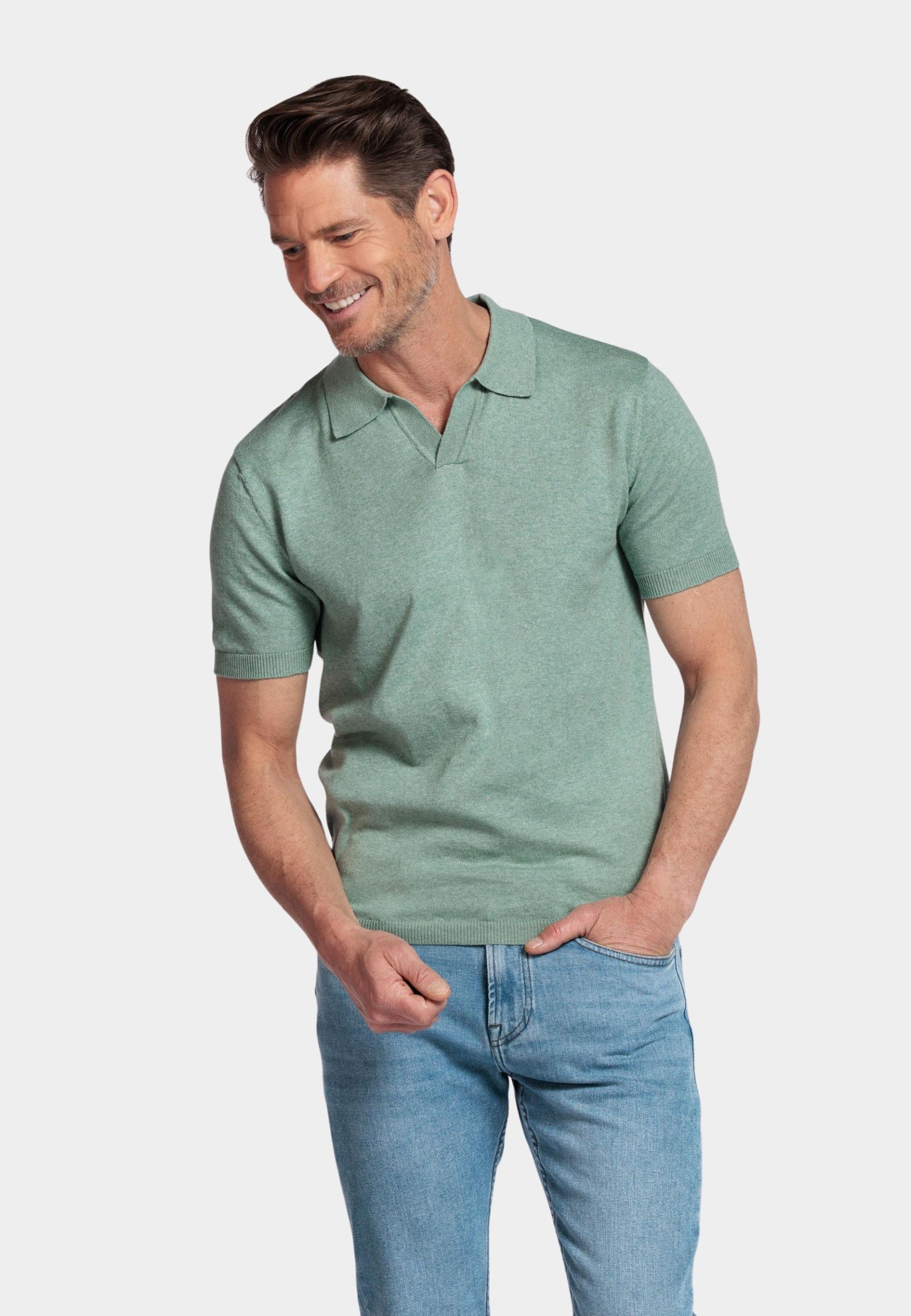 Baileys Polo korte mouw Groen Polo knitted pullover -collar 515784/725