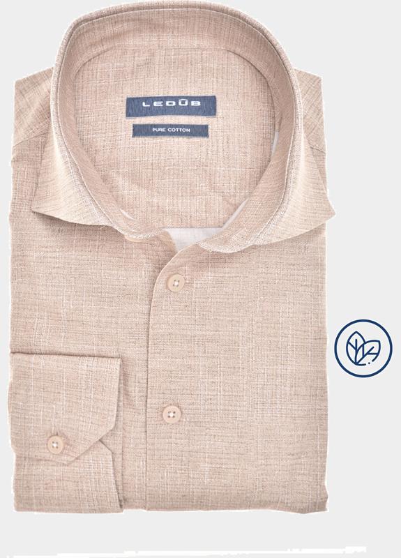 Ledub Business hemd lange mouw Bruin  0142325/620-000-000