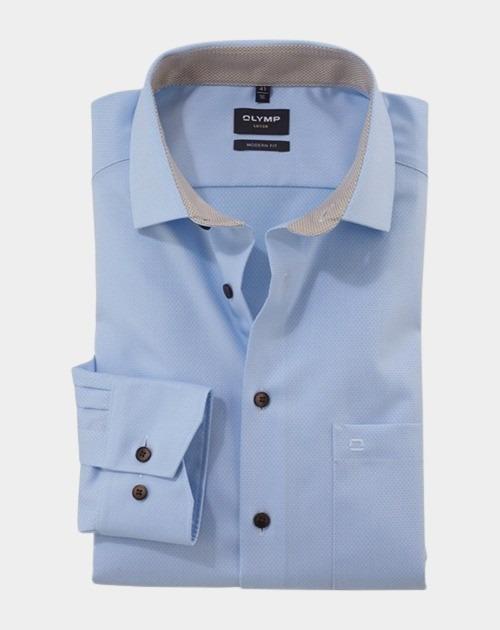 Olymp Business hemd lange mouw Blauw 120774-Hemden 120774/11