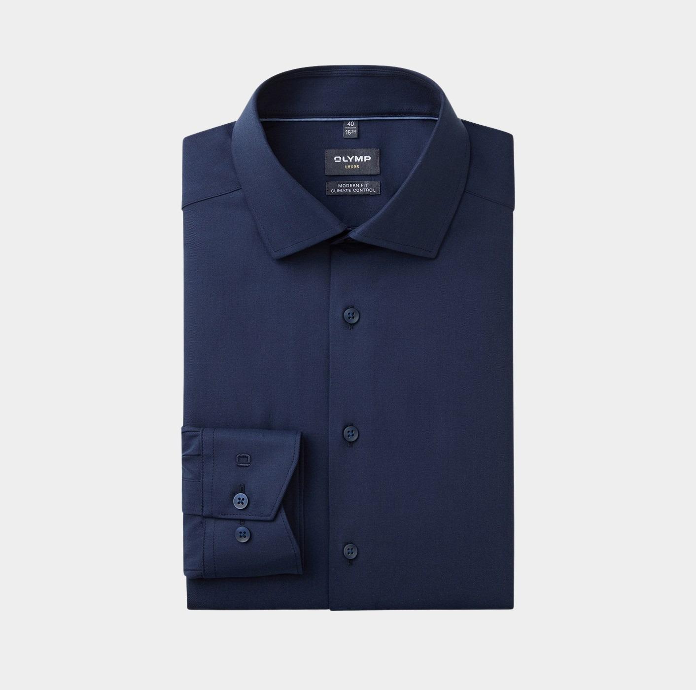 Olymp Business hemd lange mouw Blauw 1230/24 Hemden 123024/18