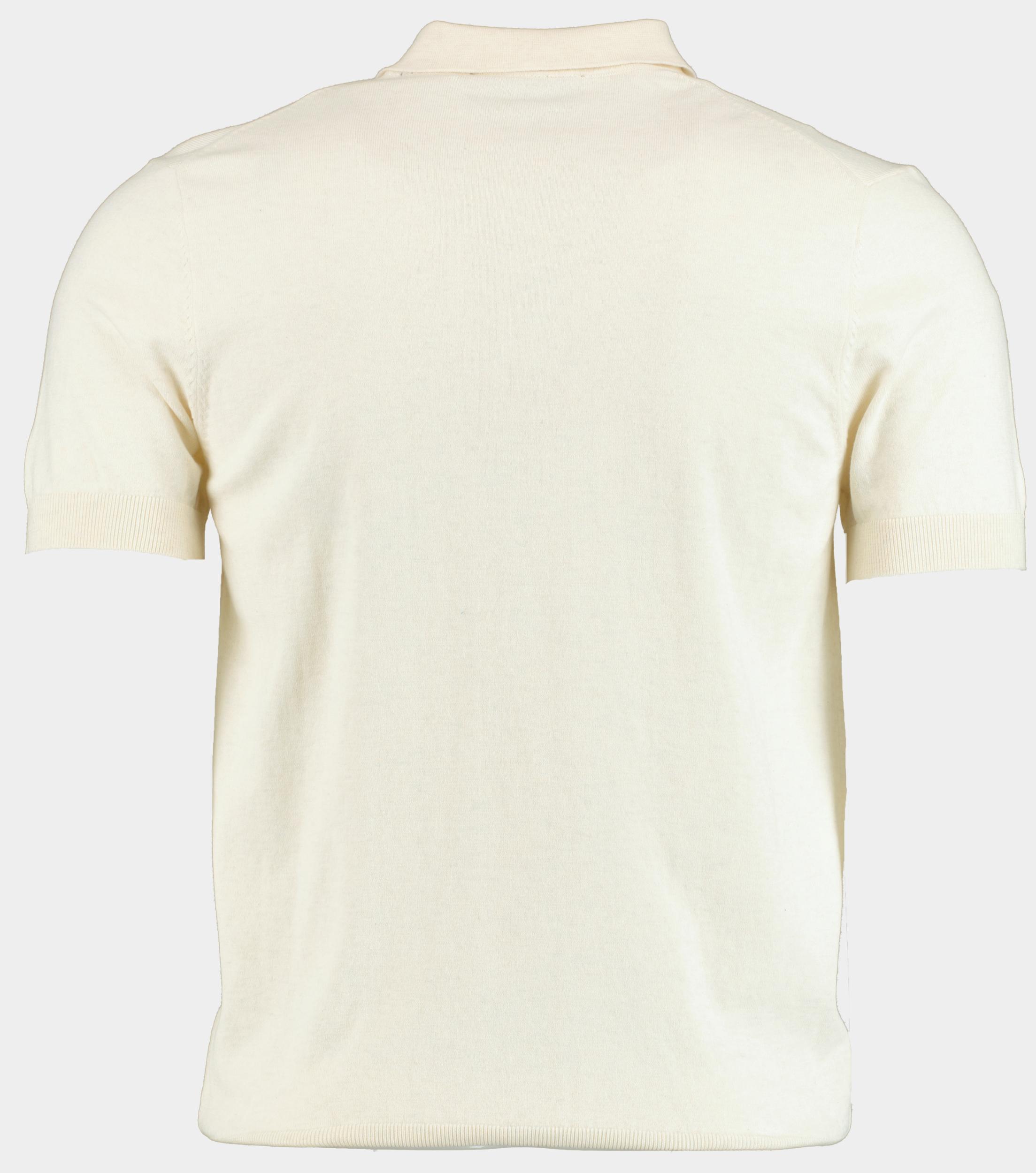Scotland Blue Polo korte mouw Beige Kobe Knitted Polo Melange SPE25108KO15SB/150 off-white