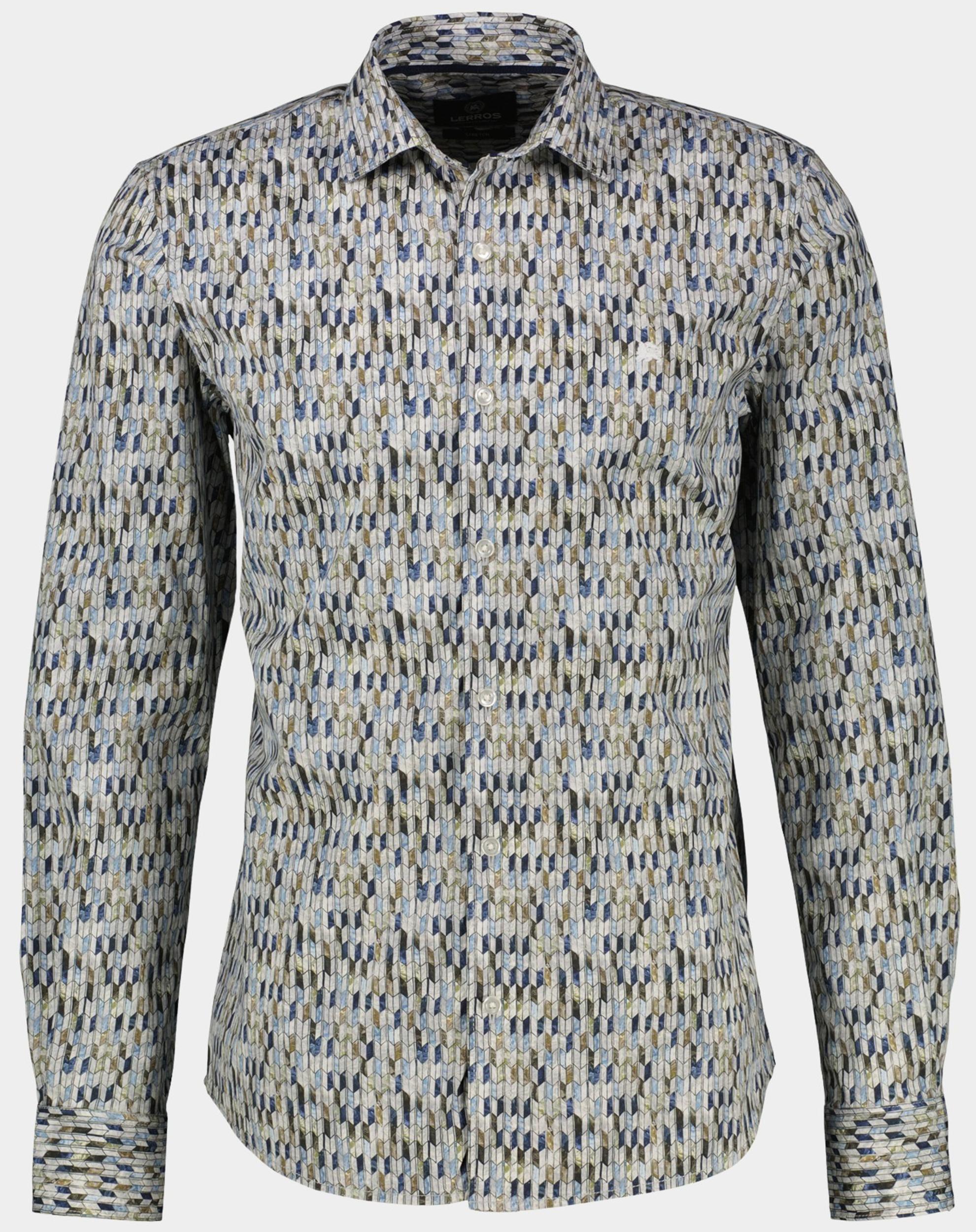Lerros Casual hemd lange mouw Blauw  2581378/103