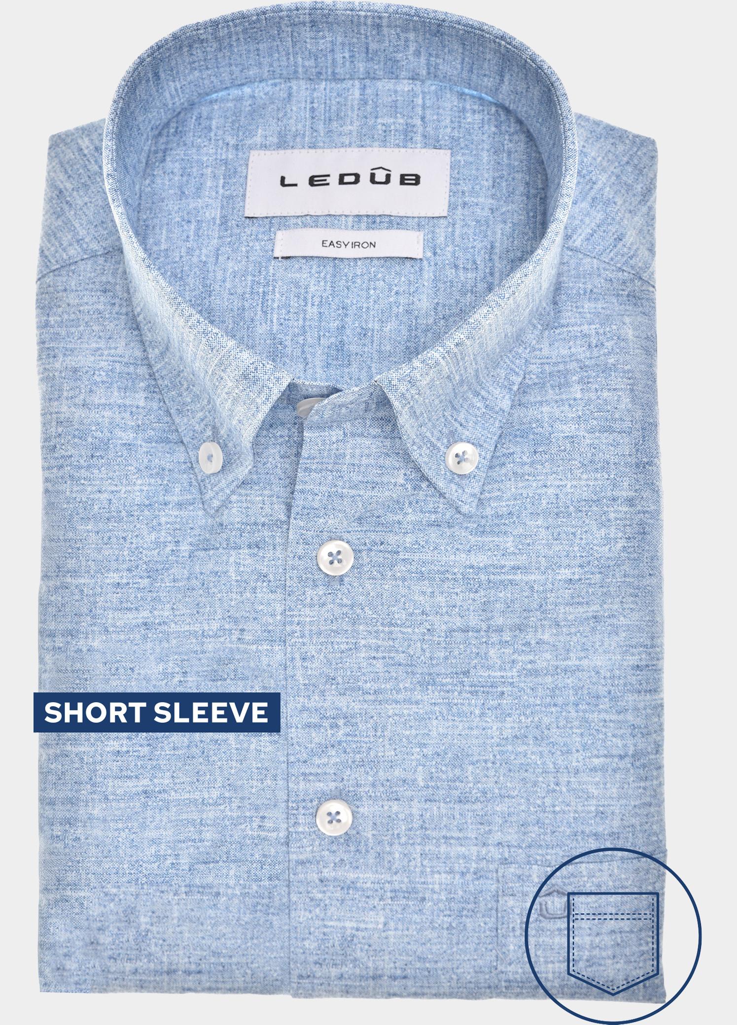 Ledub Zakelijk hemd korte mouw Blauw  0143317/140-000-000