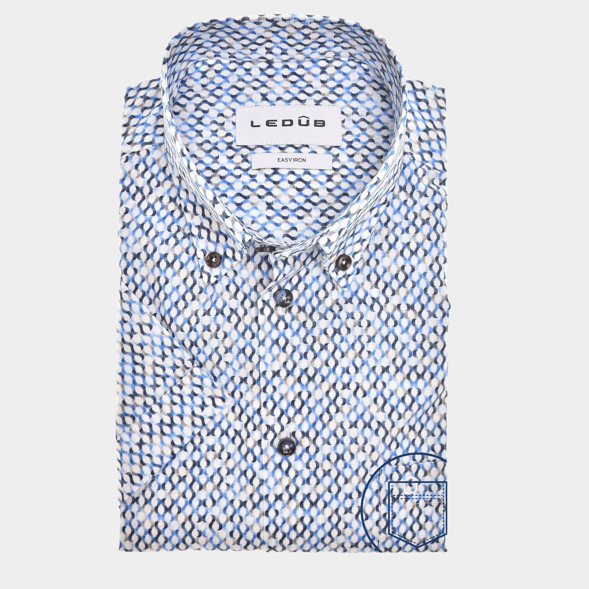 Ledub Business hemd korte mouw Blauw  0142822/140-000-000