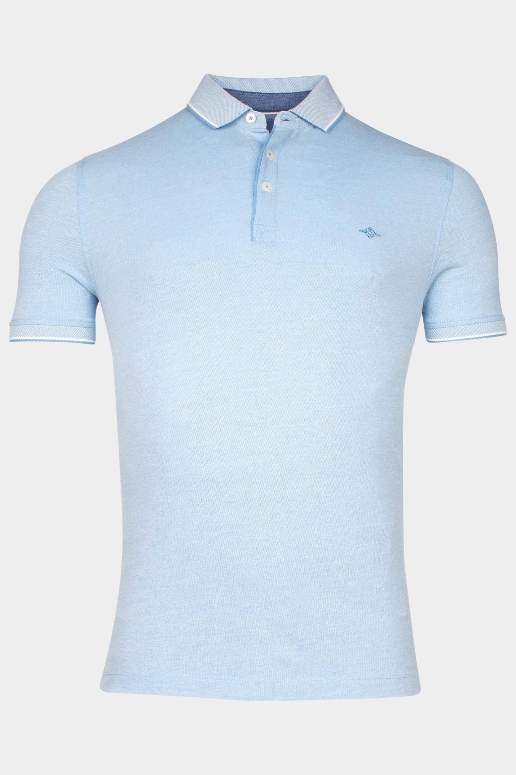 Baileys Polo korte mouw Blauw Poloshirt 2-tone oxford pique 415287/61