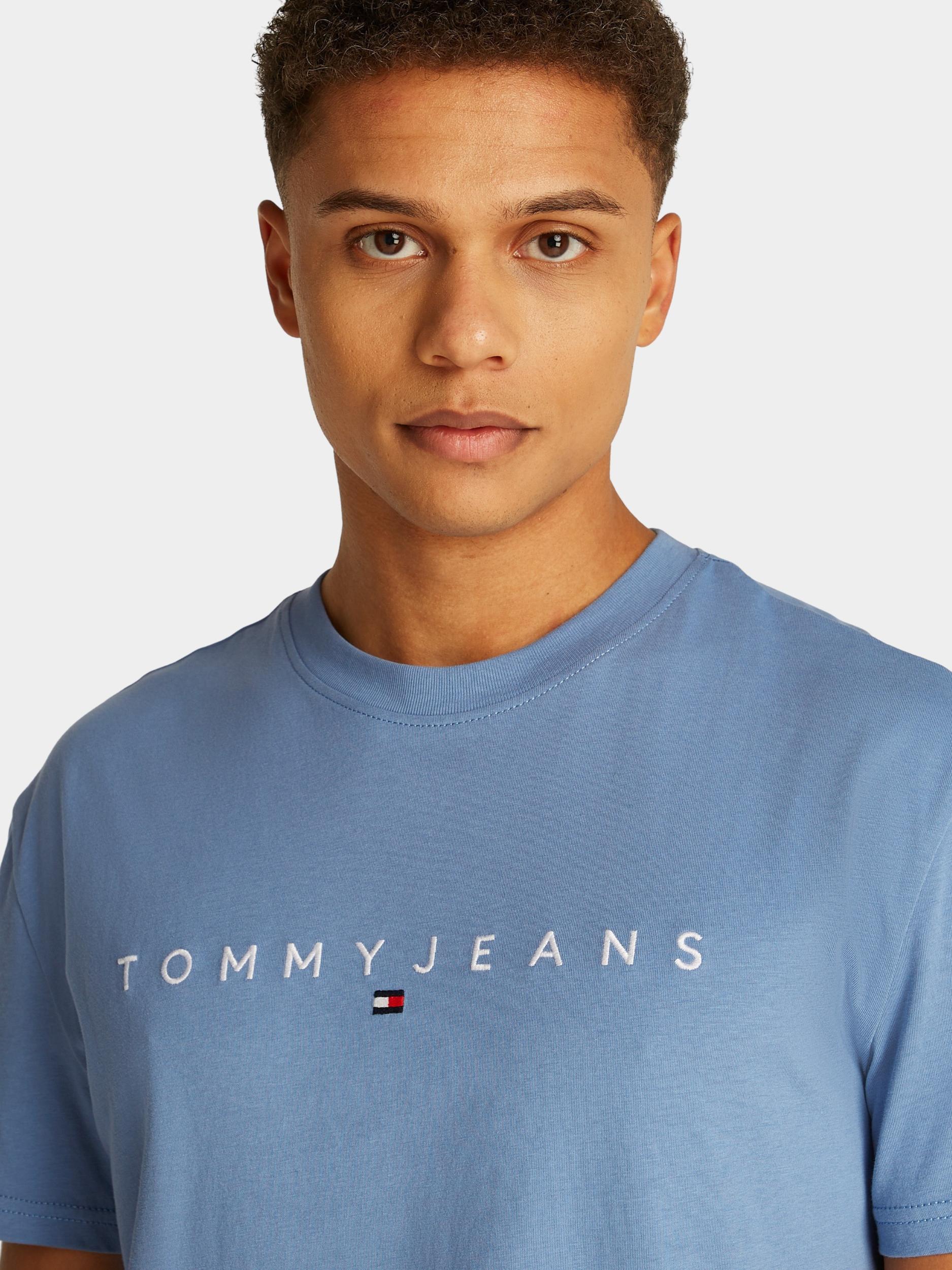 Tommy Jeans T-shirt korte mouw Blauw TJM REG LINEAR LOGO TEE EXT DM0DM20744/DY6