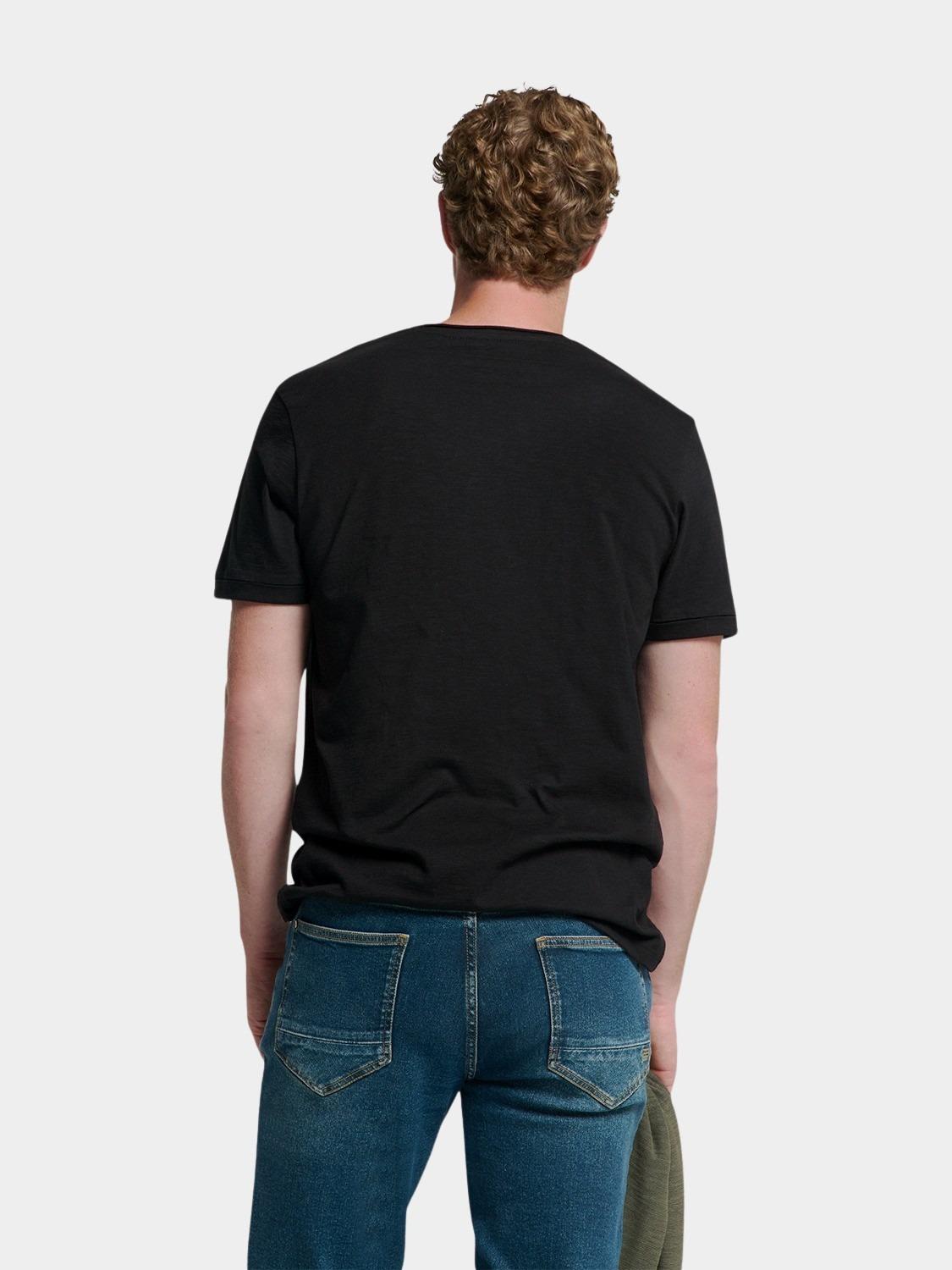 No Excess T-shirt korte mouw Zwart T-Shirt Crewneck Slub N3602/020