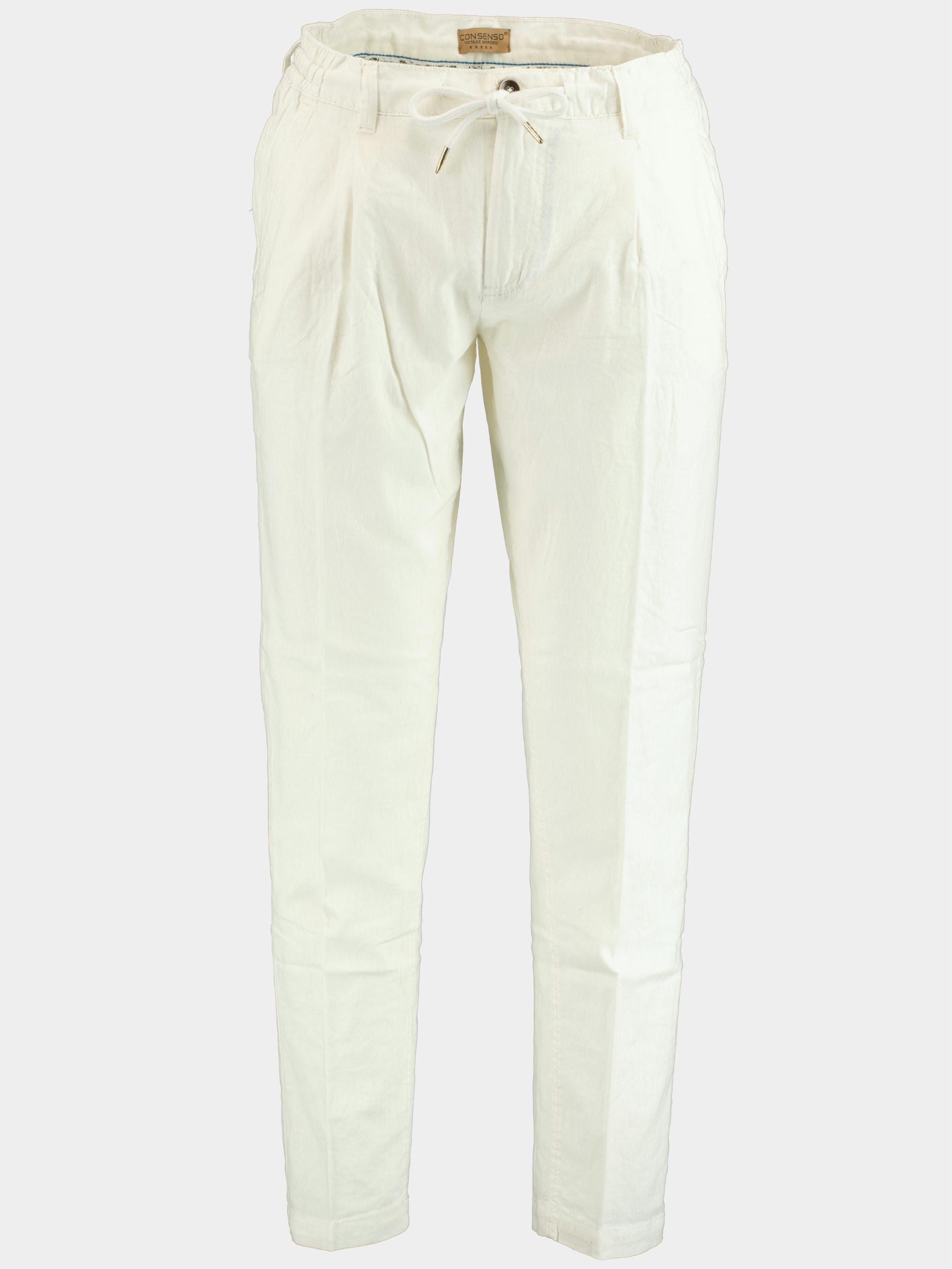 Consenso Katoenen Broek Wit Linnen Broek 5506422/White
