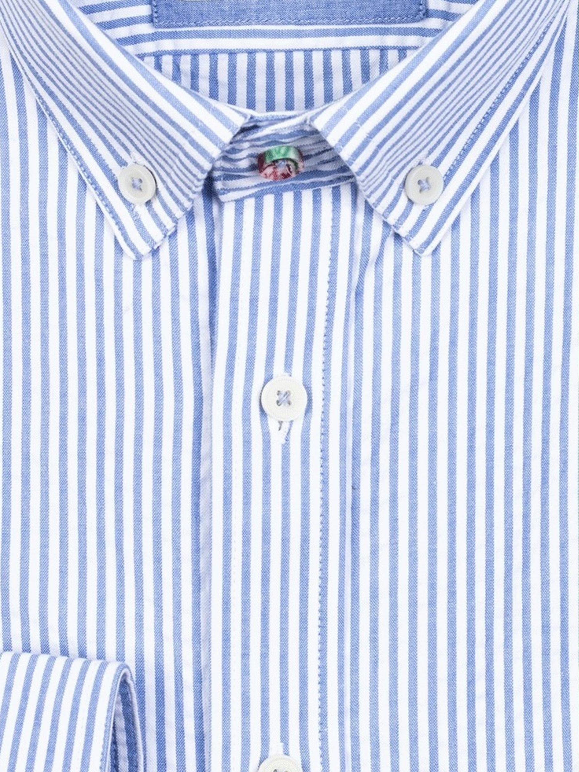 Giordano Casual hemd lange mouw Blauw Bologna 217809/61
