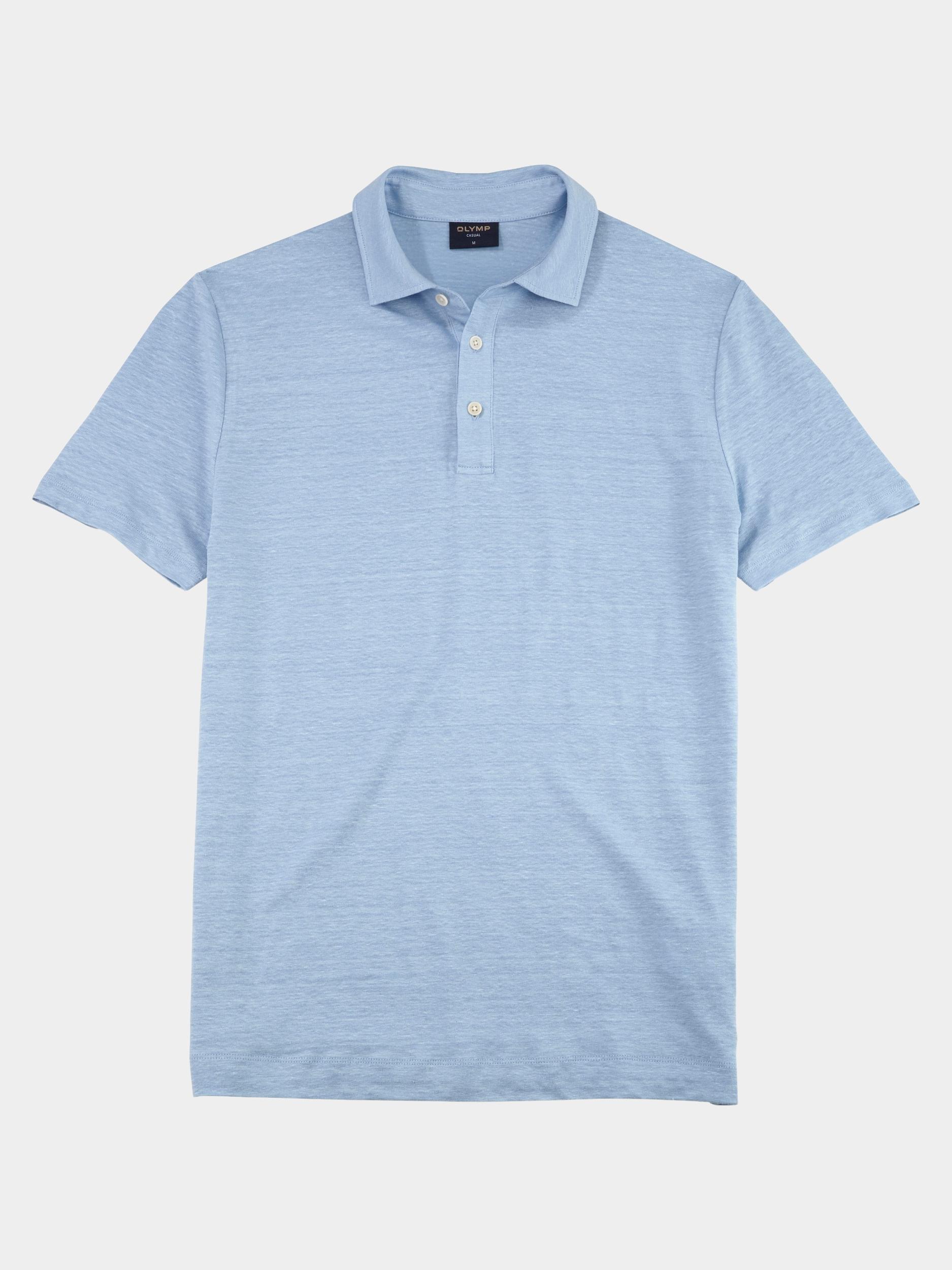 Olymp Polo korte mouw Blauw Linen Polo 542952/11