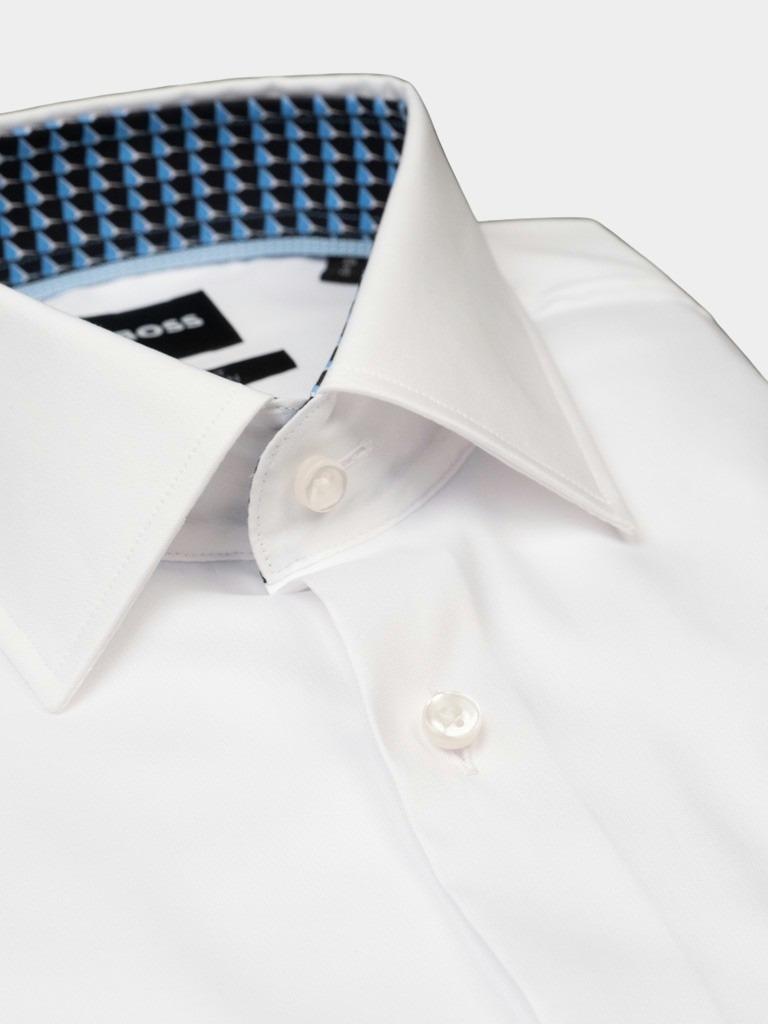 BOSS Black Business hemd lange mouw Wit H-HANK-kent-C3-214 10245425 0 50484241/100