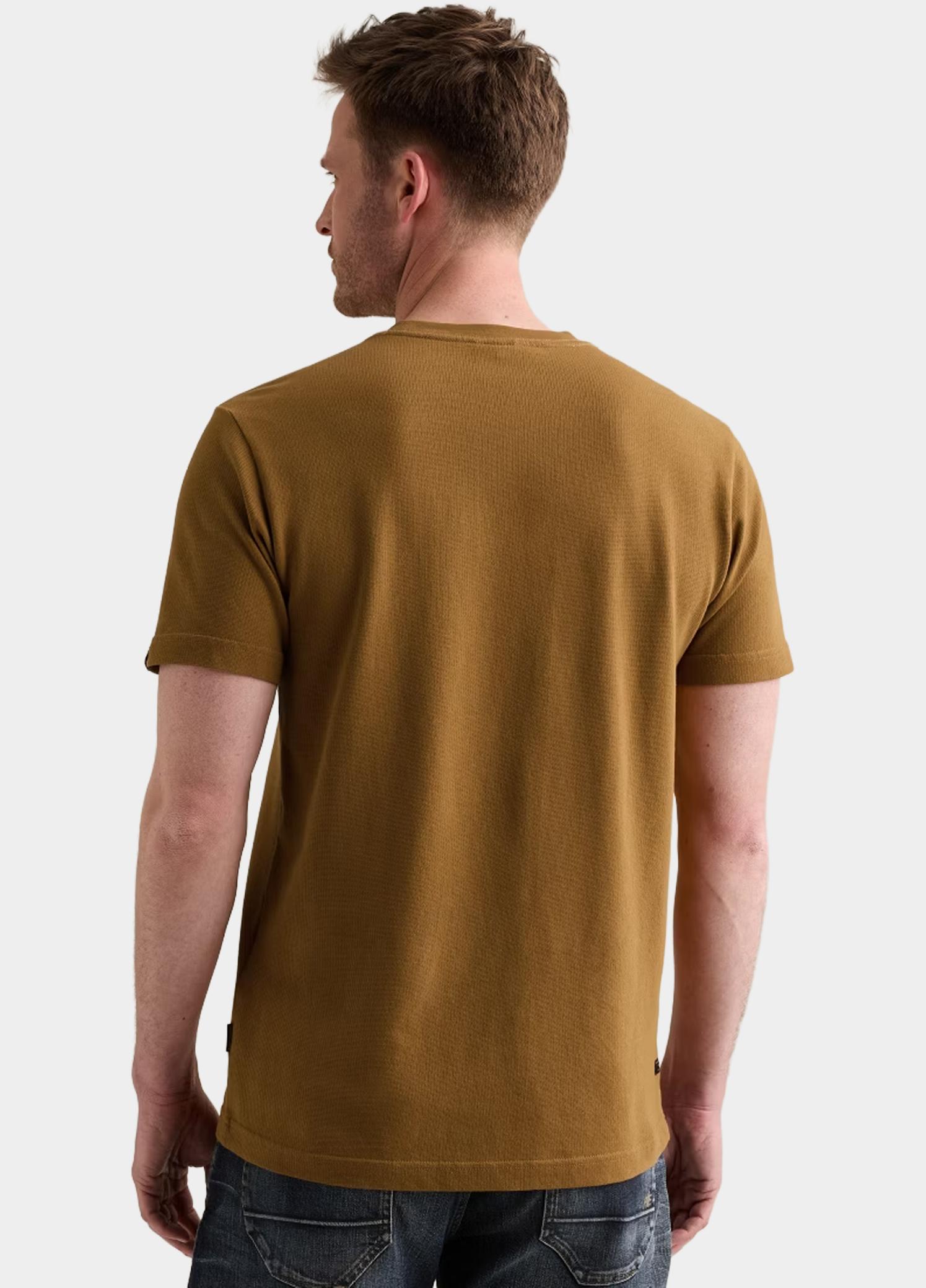PME Legend T-shirt heren Bruin Short sleeve r-neck flat waff PTSS2608564/8187