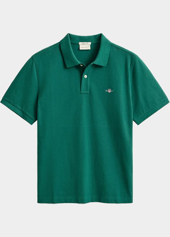 Gant Polo heren Groen Regular Fit Shield piqué pol 2210/373
